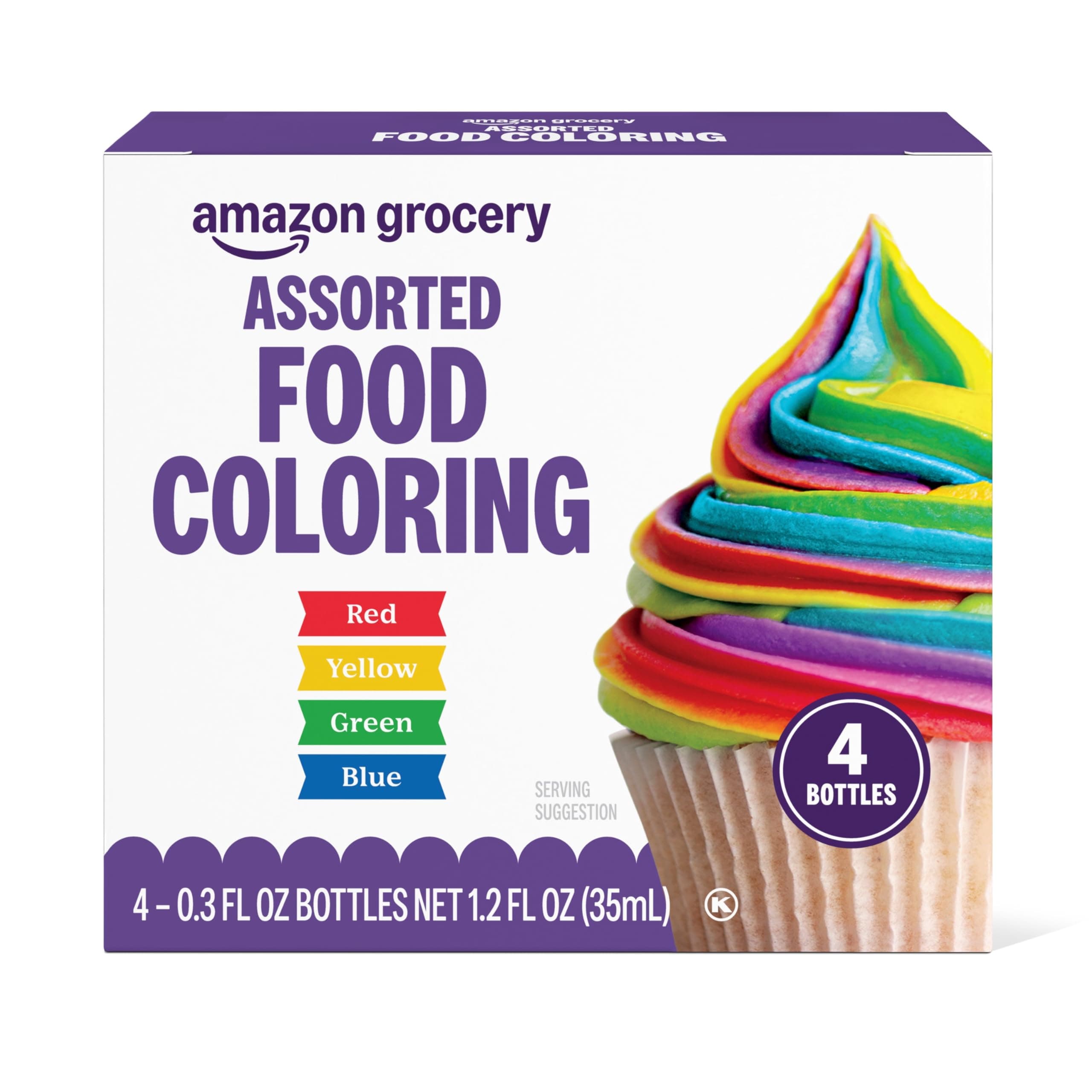 Amazon Fresh - 食品着色料 詰め合わせ 1.5オンス (4個パック) (以前はハッピーベリー、パッケージは異なる場合があります)