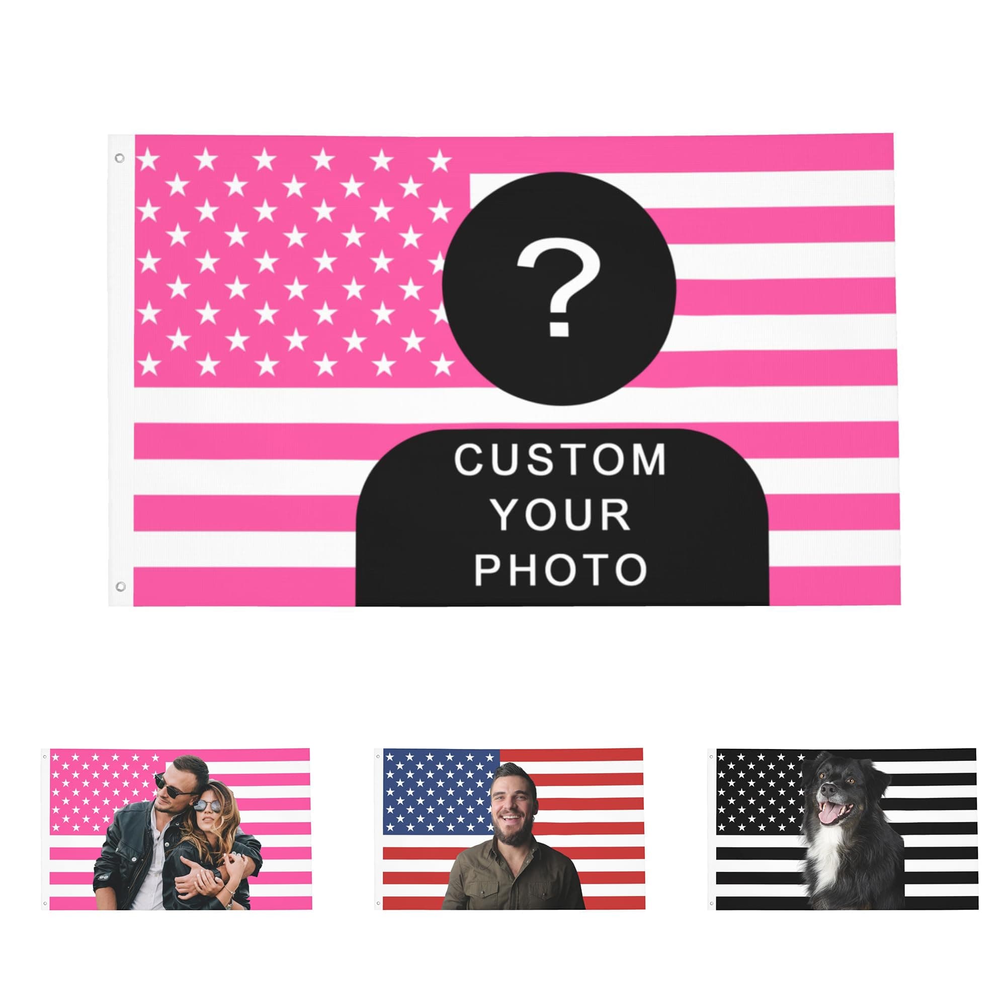 OHORTEB Custom pink American Flag Customized Flag Customizable Picture Image Gifts for Indoor Outdoor Decoration (Pink (American), 2X3 FT)