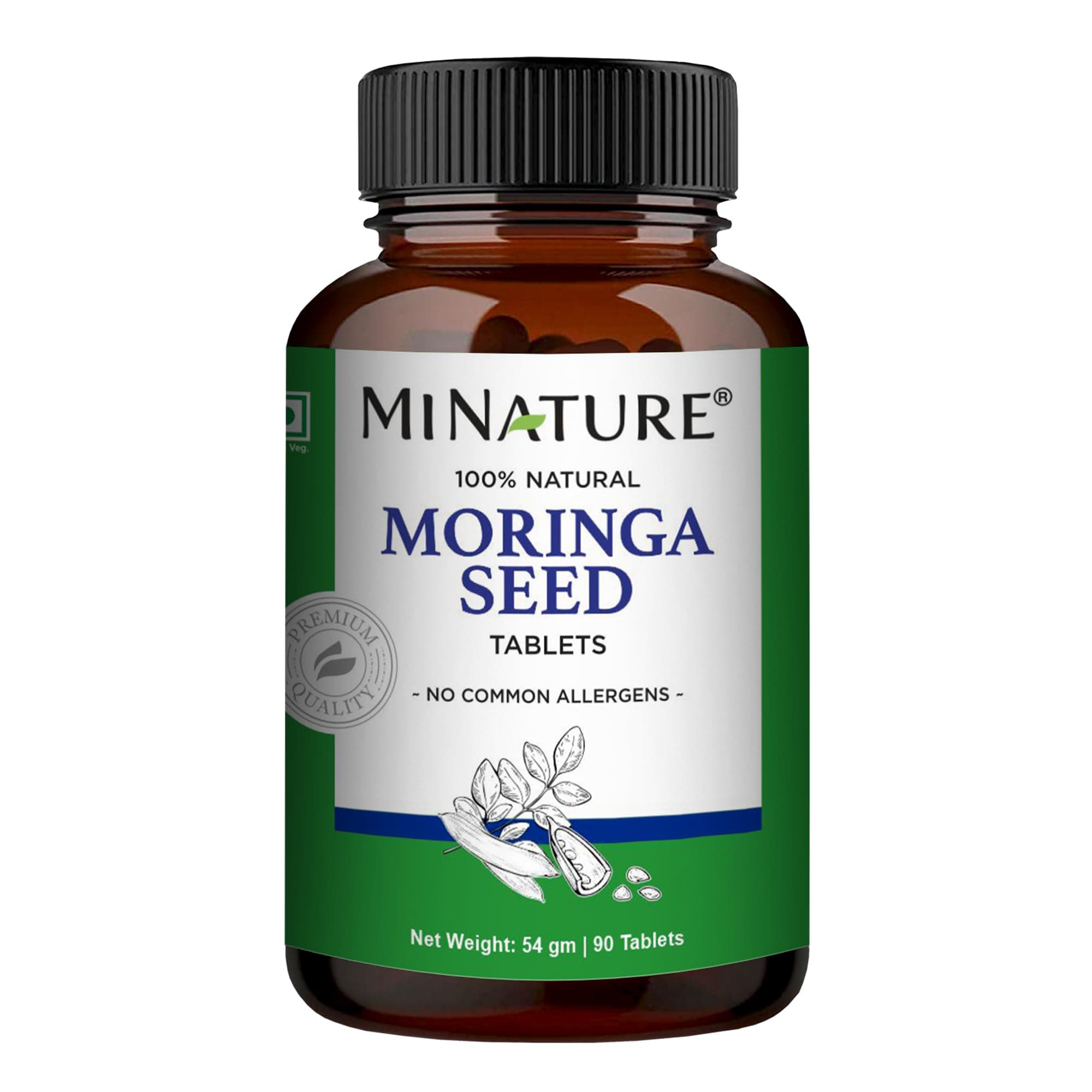 minature Moringa Seed 90 Tablets |1000 mg| 45 Days Supply| Vegan | from India