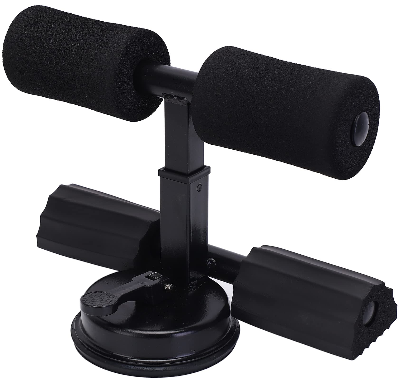 Black Sit Up Bar for Home Workouts - Abs Exercise Equipment with Foot Holder & Suction Cup Anchor