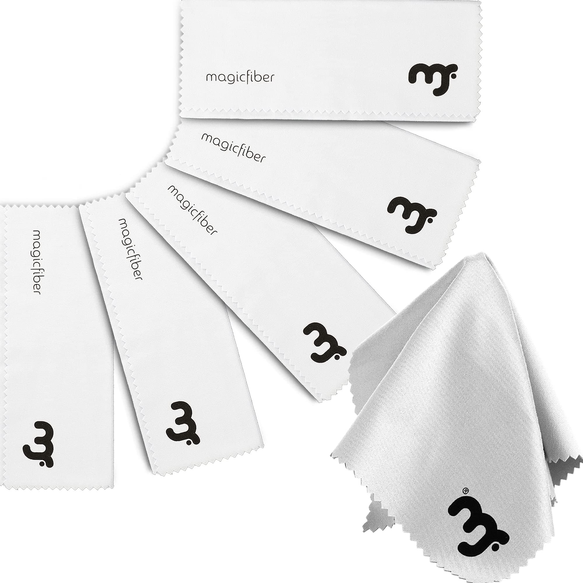 MagicFiber Microfiber Cleaning Cloth, 6 Pack White - Premium Cloth for Glasses, Lens, Screens & More