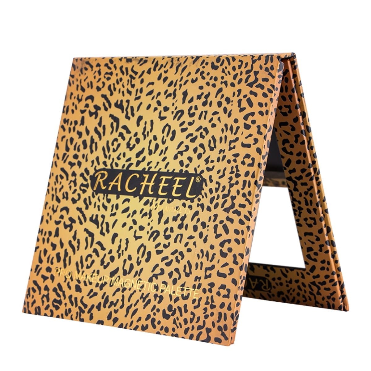 TUOKing Blank Makeup Palette Empty Cosmetics Palette for Eyeshadow,Blush,Powder,Foundation Magnetic Palette Attach a Mirror (Golden Leopard)