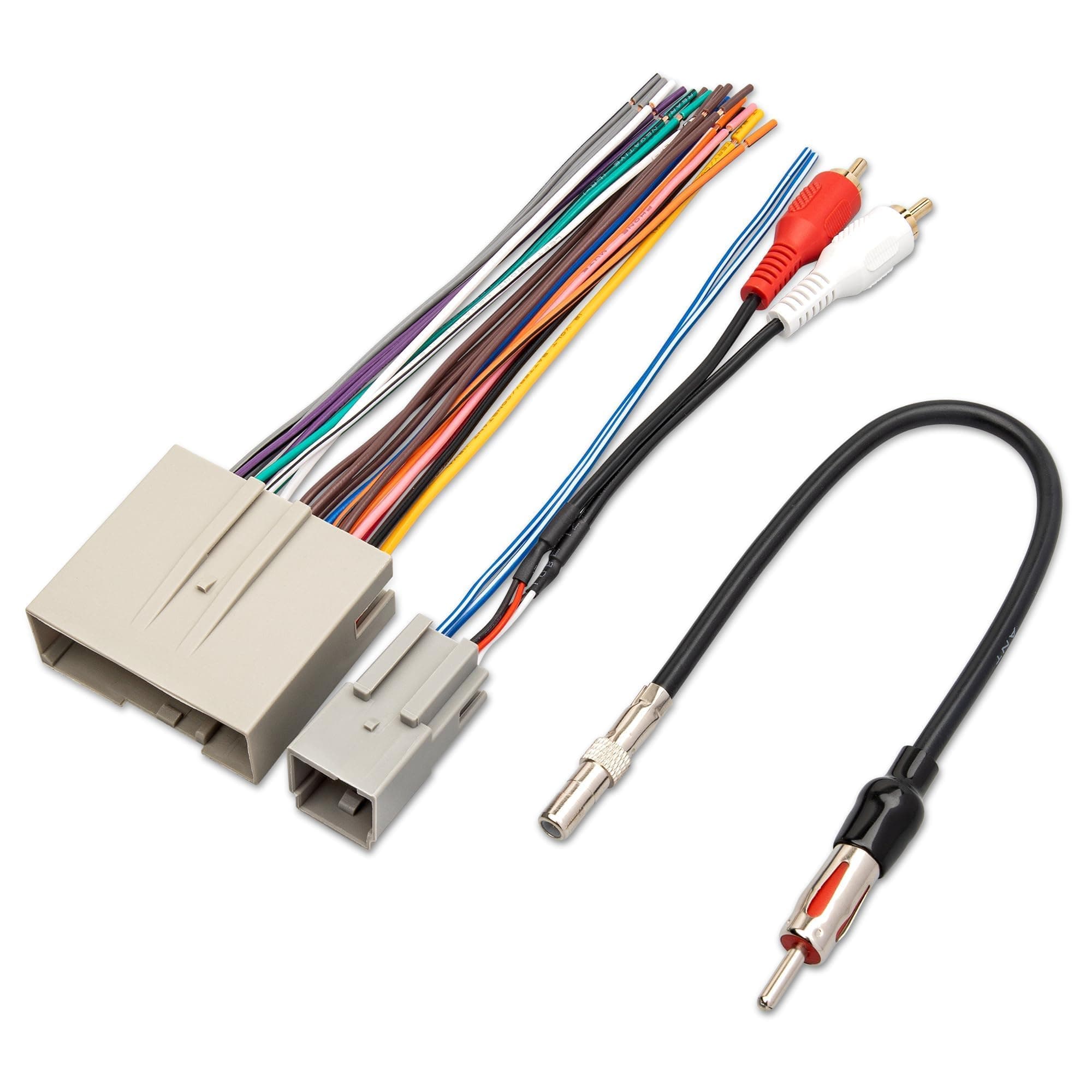 RED WOLF for Ford 2006-2012, Lincoln 2006-2010, Mercury 2006-2009 Vehicles Aftermarket Stereo Install Wiring Harness with RCA Adapter, Radio Antenna Adapter Plug