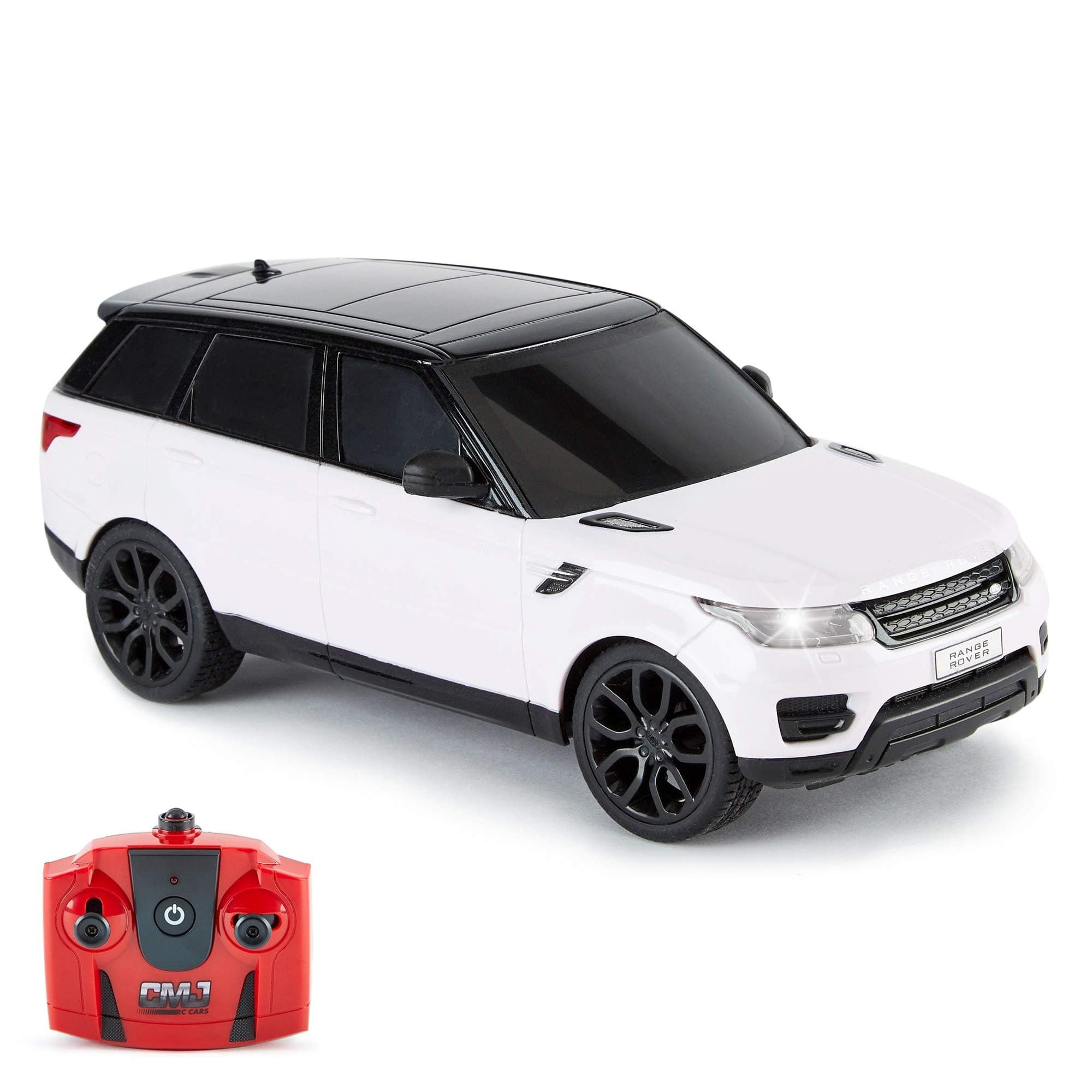 TM Range Rover Sport Remote Control Car 1:24 scale with Working LED Lights, Radio Controlled Supercar (Range Rover Sport White)