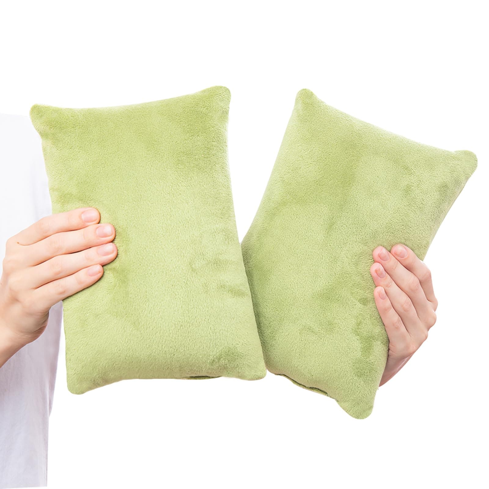 2 Pack Small Pillow, Memory Foam Mini Pillow 11 X 7 Inches for Travel, Sleeping, Nap and Neck, Knee, Lumbar Support, Tiny Cushion for Pet, Dogs (Sage Green)