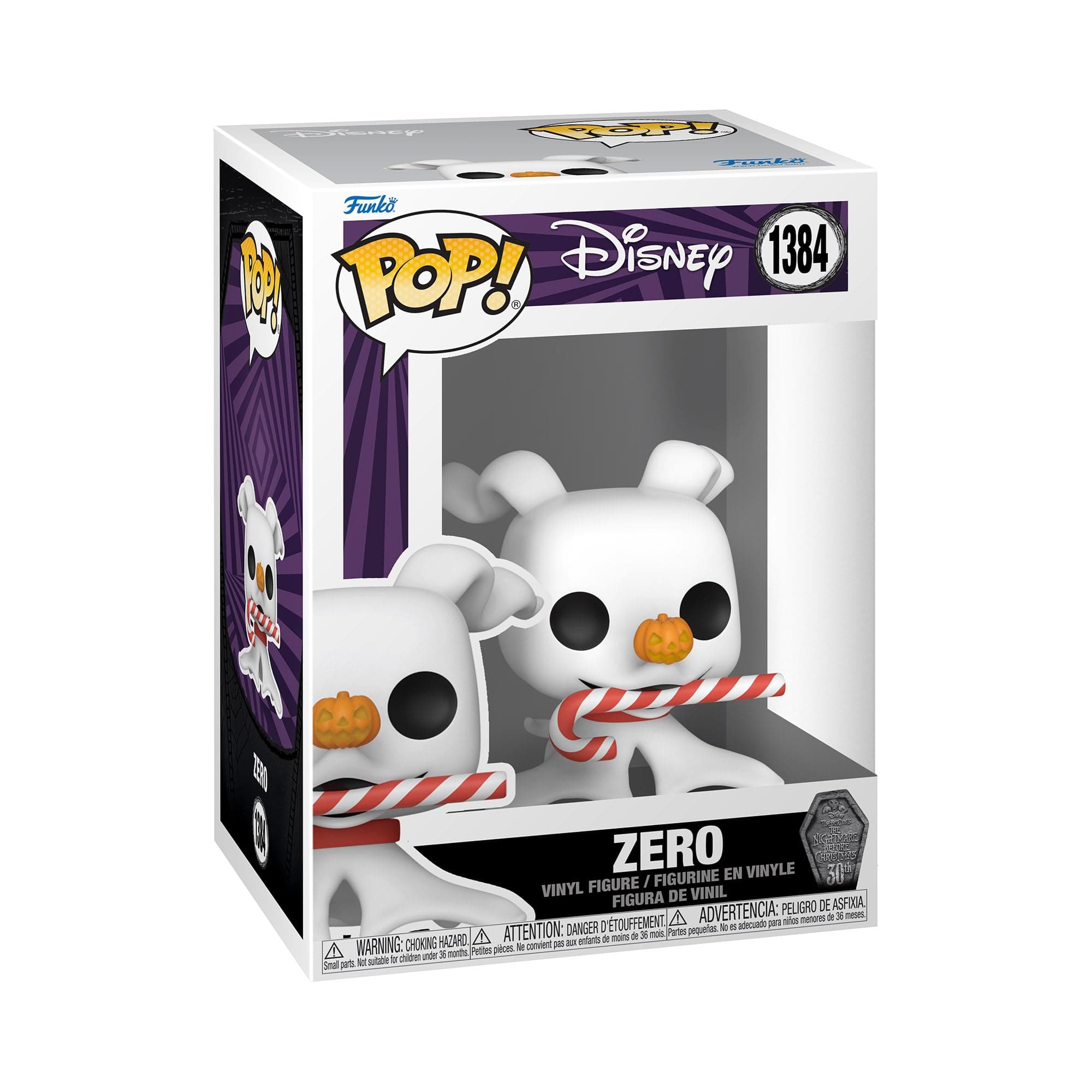 Pop! Disney: the Night Before Christmas 30th - Zero With CandyCane - Disney: the Nightmare Before Christmas - Collectable Vinyl Figure - Gift Idea - Official Merchandise - Movies Fans