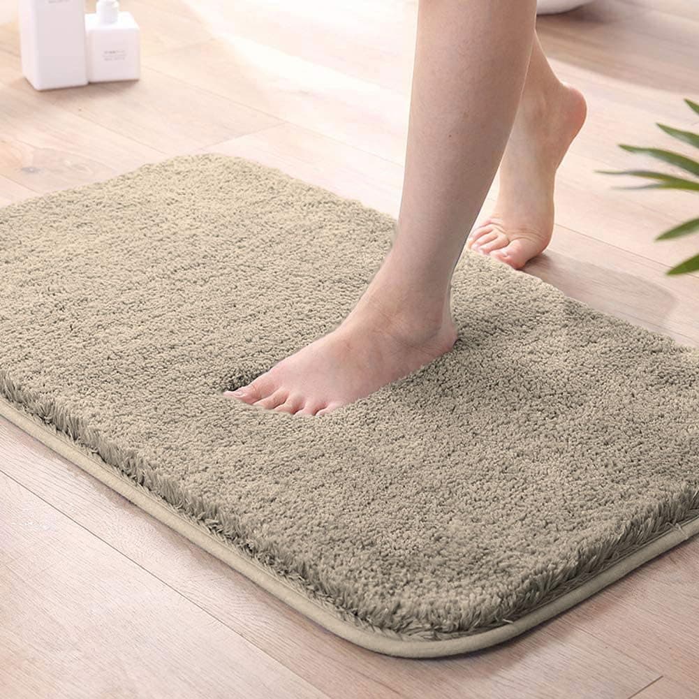 Microfiber Luxe Home Bath Mat Super Soft Non Slip Vegas Mats For Bathroom, Kitchen, Bedroom, And Door (40X60 Cm, Beige) Pack Of 1, Rectangular