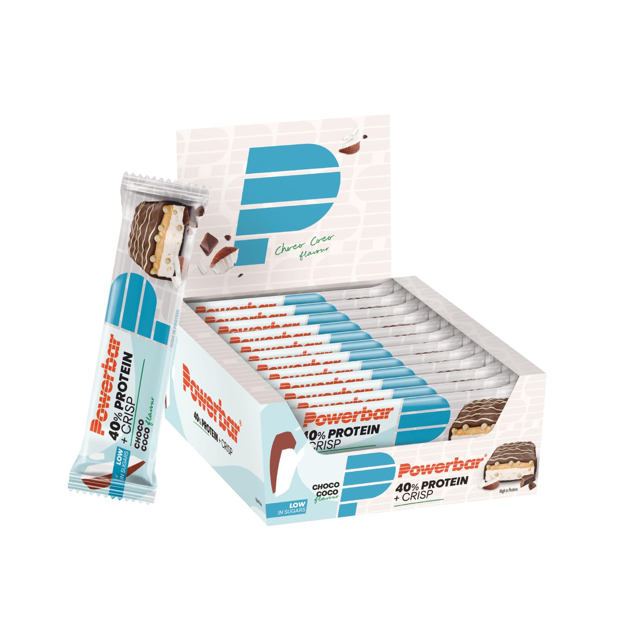 40% Protein+Crisp - Choco Coco - 12x40g - High Protein Bar - Low Sugar