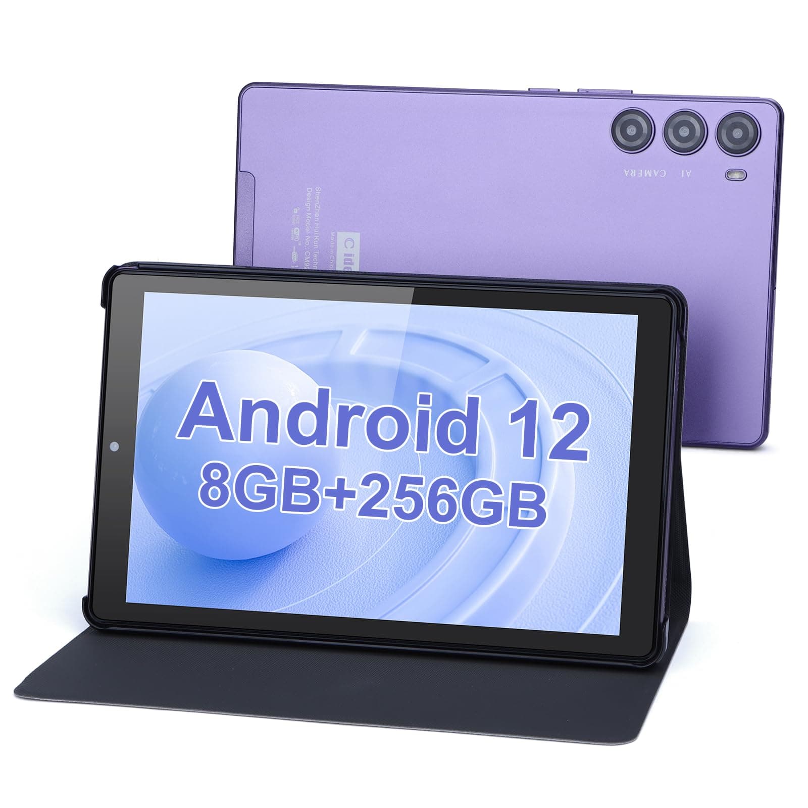 C Idea 9-Inch Android 12 Tablet - 8GB+256GB/512GB, HD+ IPS 800*1280, 5+8MP Camera, 4G/5G Wi-Fi, GPS, 8000mAh Battery - CM925 (Purple)