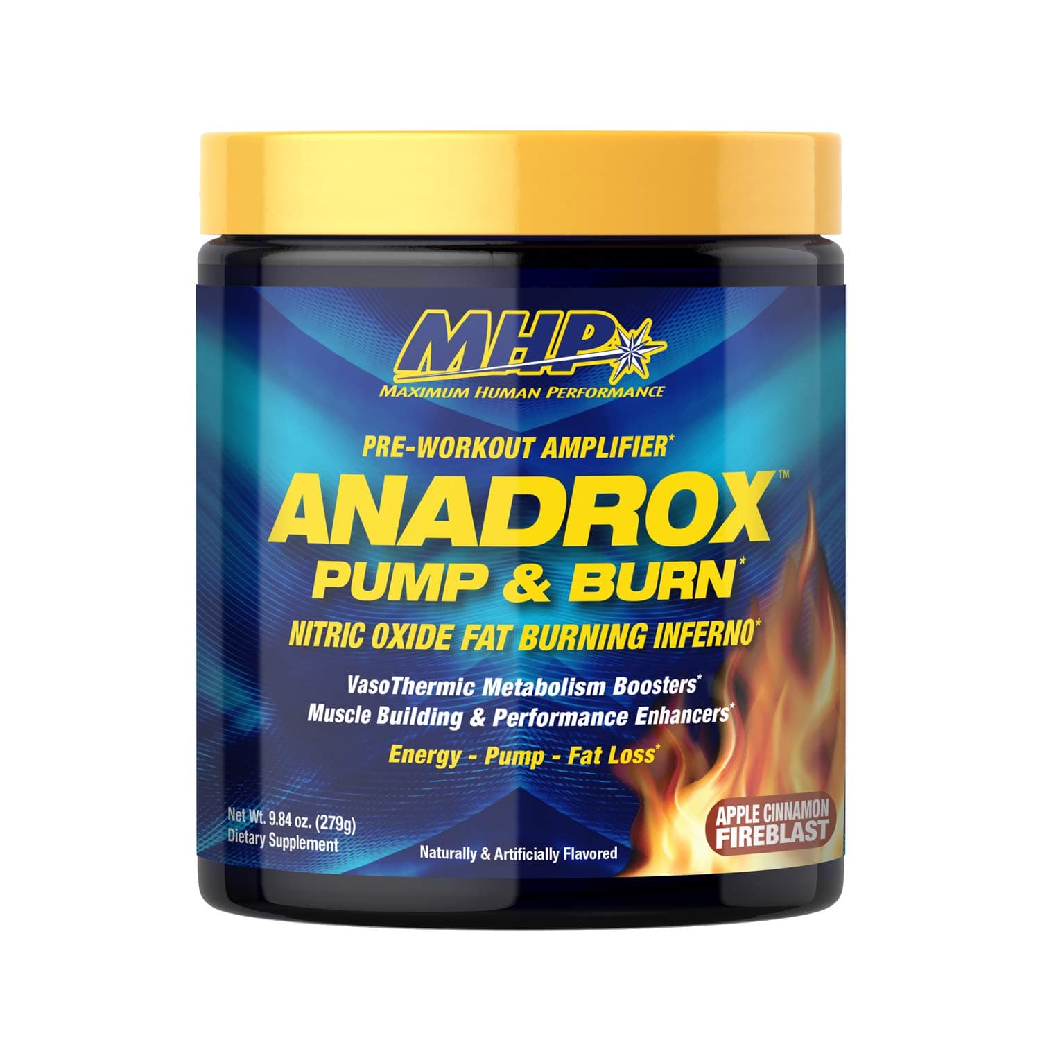 Maximum Human Performance Mhp Anadrox Pre-Workout, Nitric Oxide, Energy, Pumps, Apple Cinnamon Fireblast