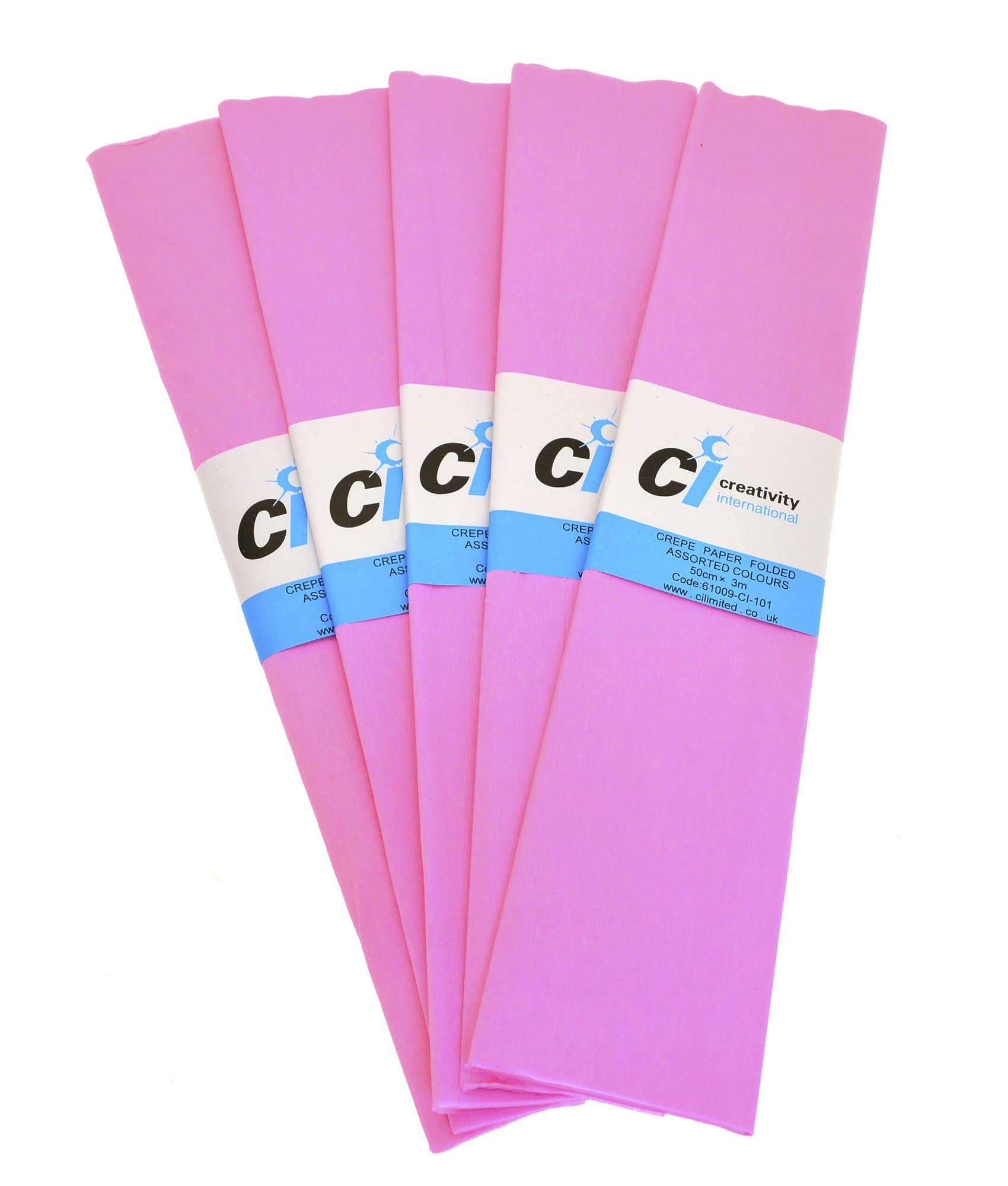 CI 10 Sheets Super Value Crepe Paper, Pink, Each Sheet Measures 50cm x 3m