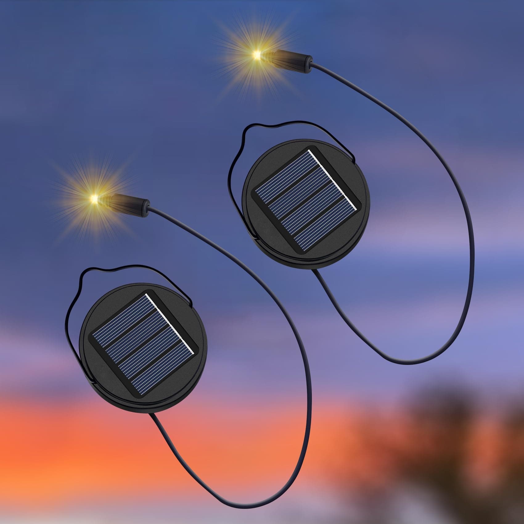 2Pack AA 600Mah Solar Lights Replacement Top for Outdoor Lantern Lights Water...