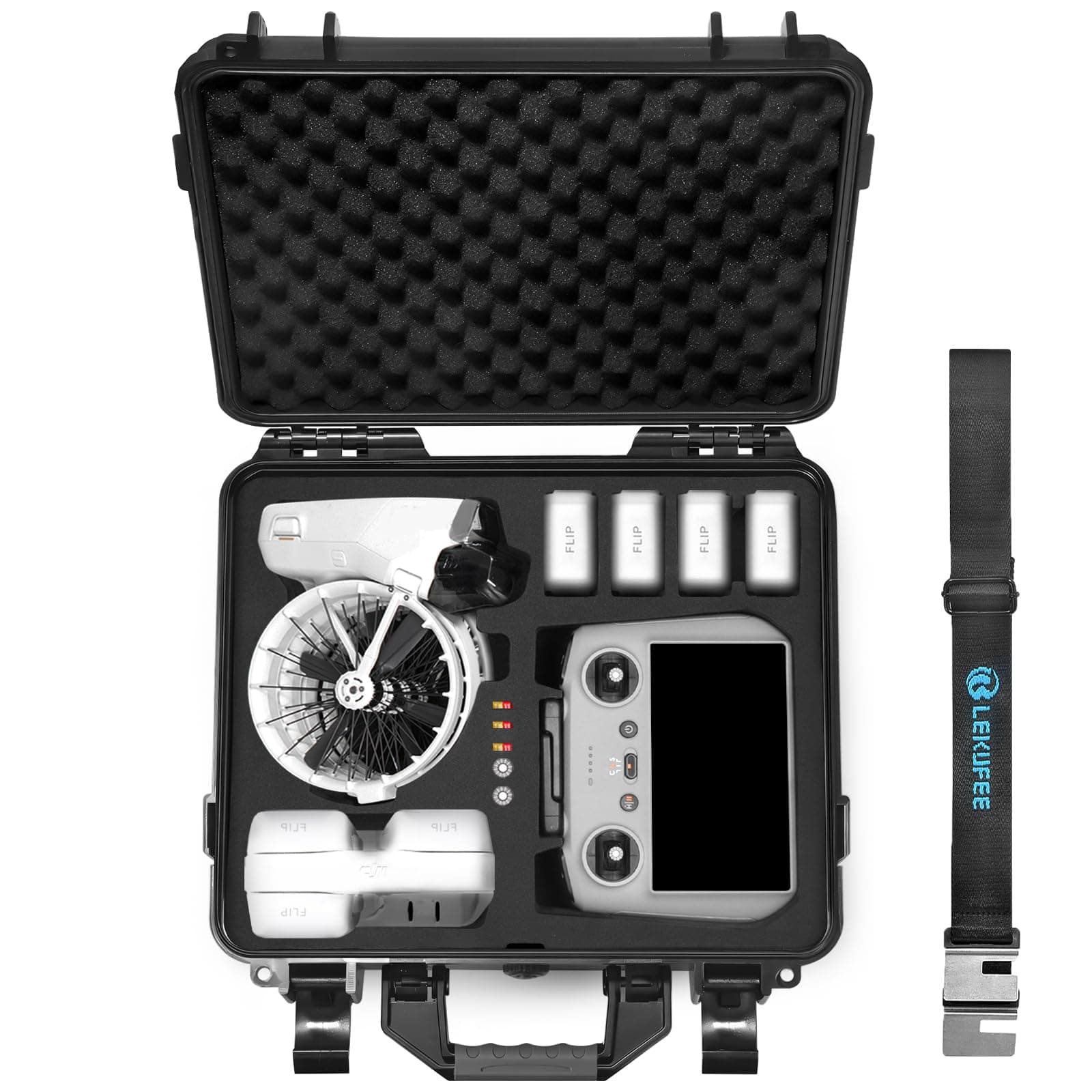 Waterproof Hard Case for DJI Flip,Fly More Combo,DJI RC 2,RC N3/N2,Battery(9 pcs),Charging Hub and More Accessories(Case Only)