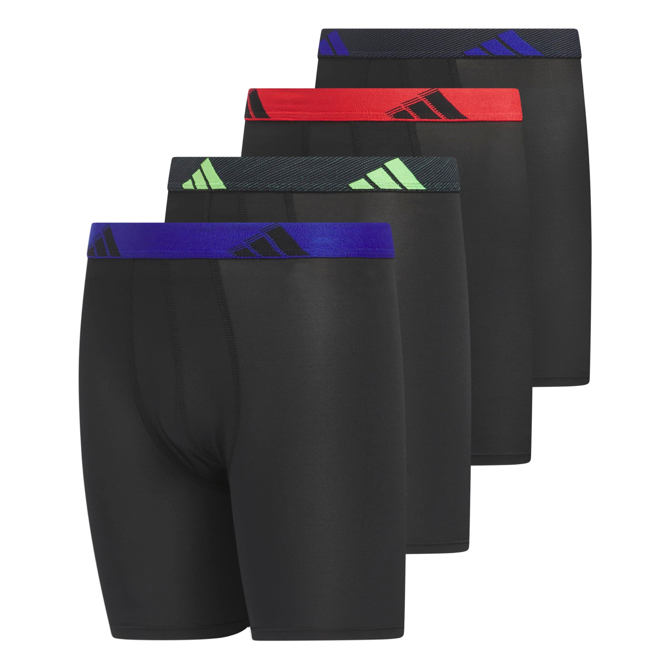 adidas boys Youth Microfiber 4-pack Long Boxer Brief