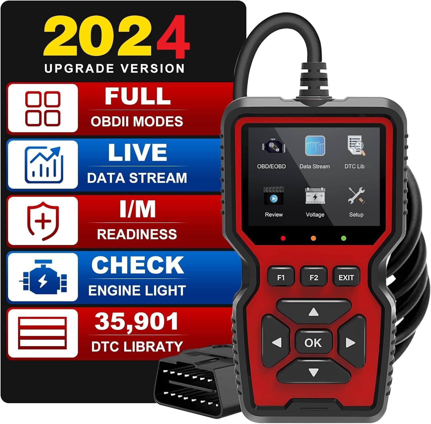 DANLITE TOOLS TECHNICIAN V519 OBD-II Scanner OBD2 Fault Diagnosis Tool for Engine Code Detection Used to Check Engine Lights