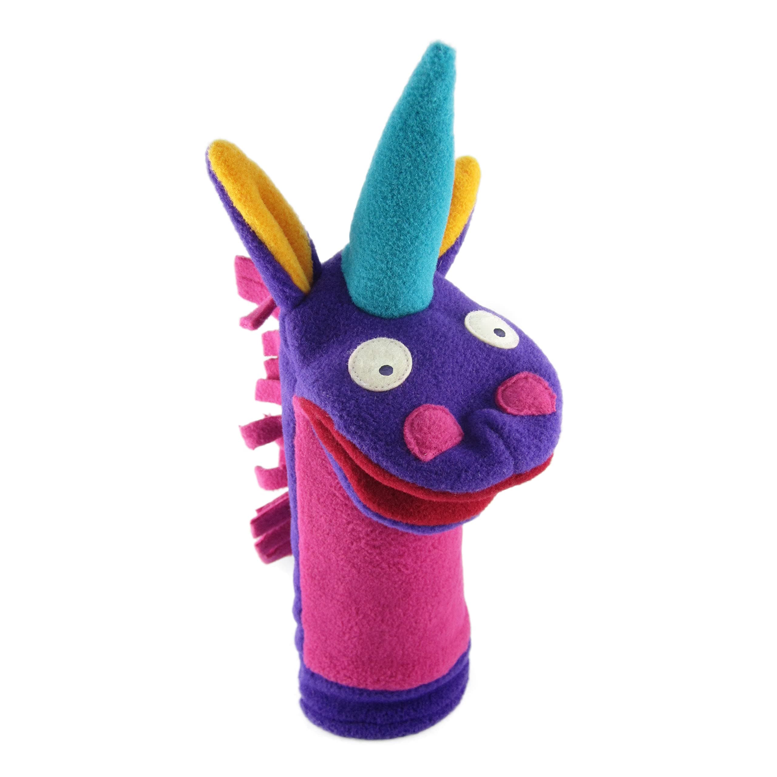 Cate & Levi - Sock Magical Unicorn Hand Puppet with Movable Mouth- Handmade in Canada - Great for Storytelling