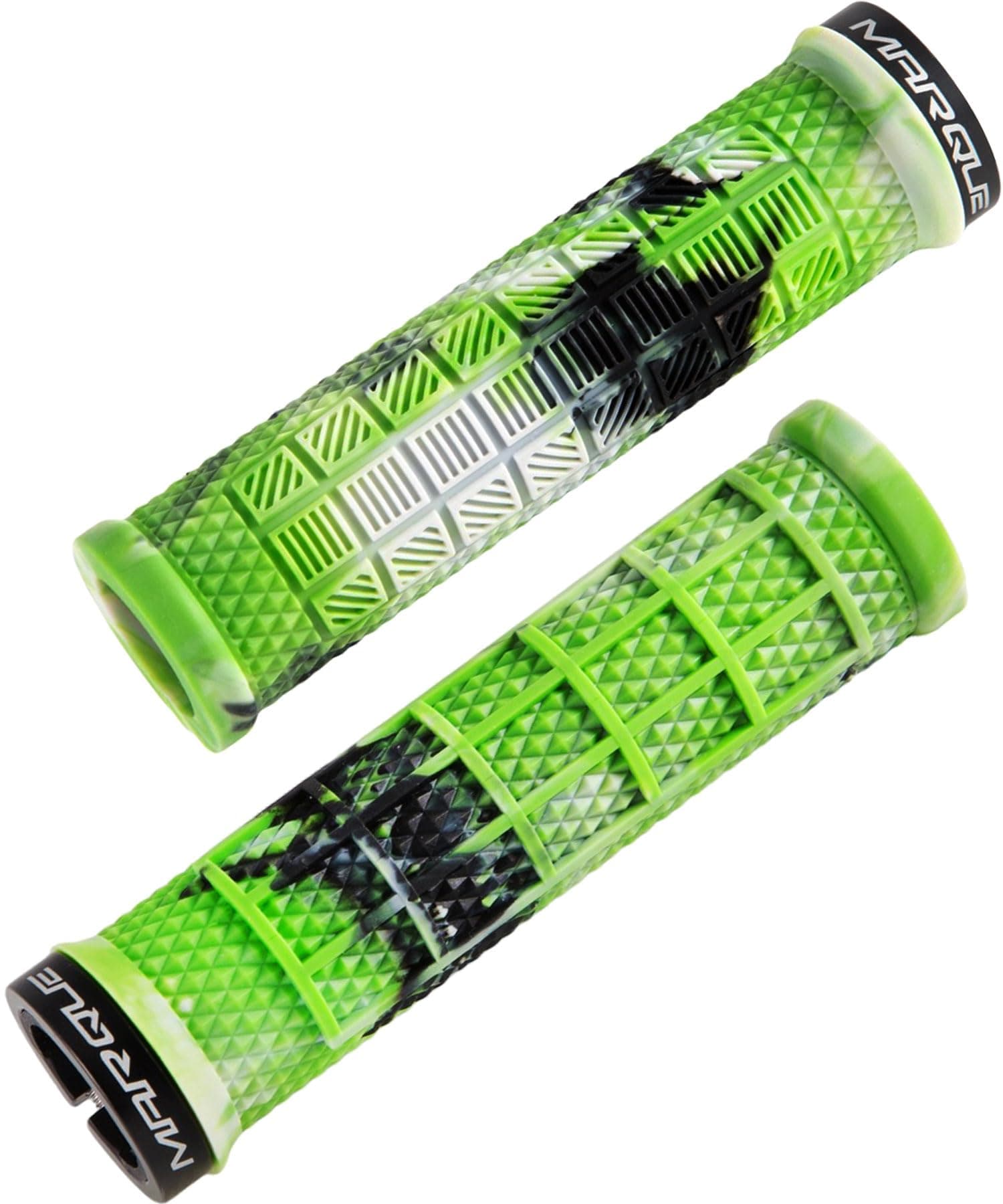 MARQUE Grapple Mountain Bike Handlebar Grips – Single Lock-On Ring MTB and BMX Bicycle Handle Bar with Non-Slip Grip (Hulk Green)