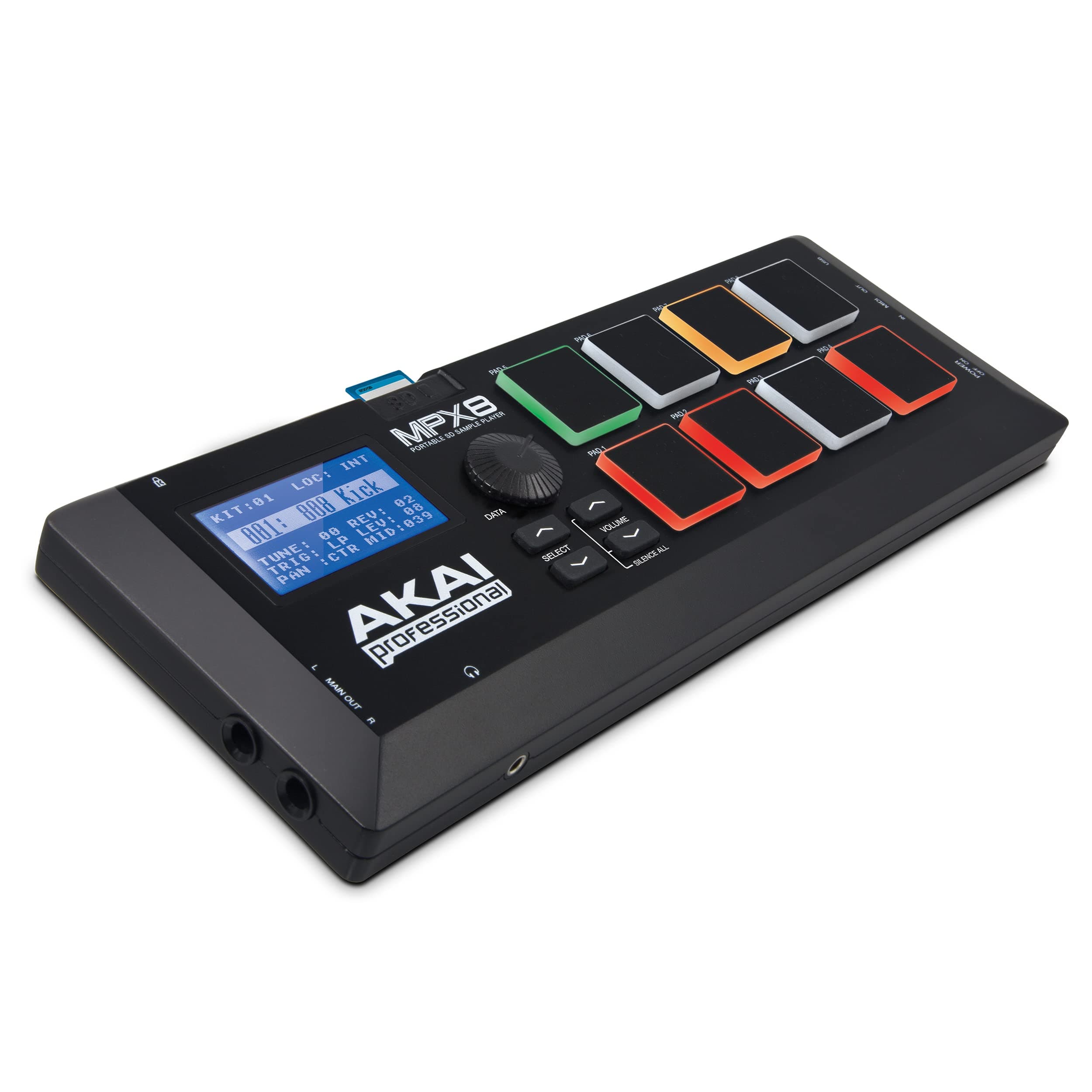 MPX8 - Portable Sample Pad Controller With 8 Performance-Ready Velocity-Sensitive Pads, MIDI Connectivity and On-Board SD Card Slot, Black