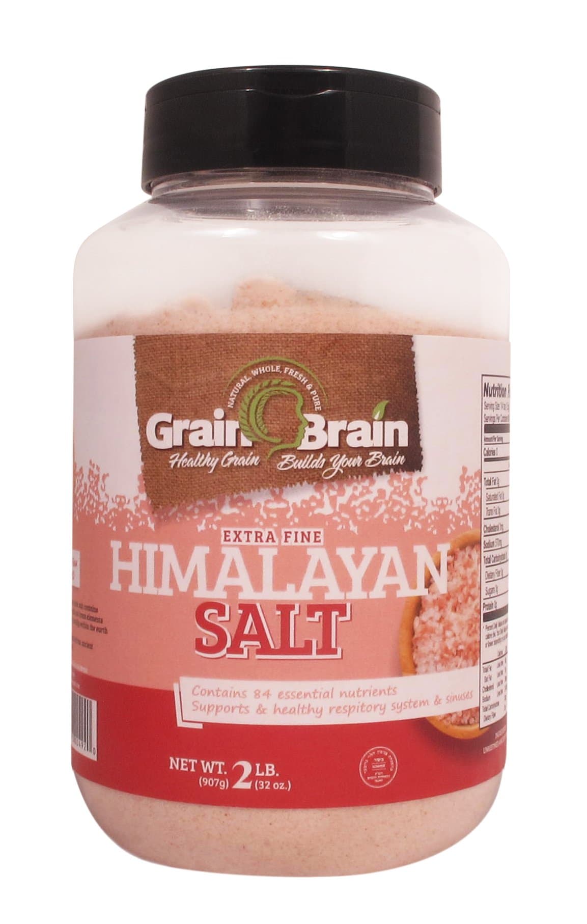Grain Brain Pink Himalayan Salt (Extra Fine) 2 lb all natural salt