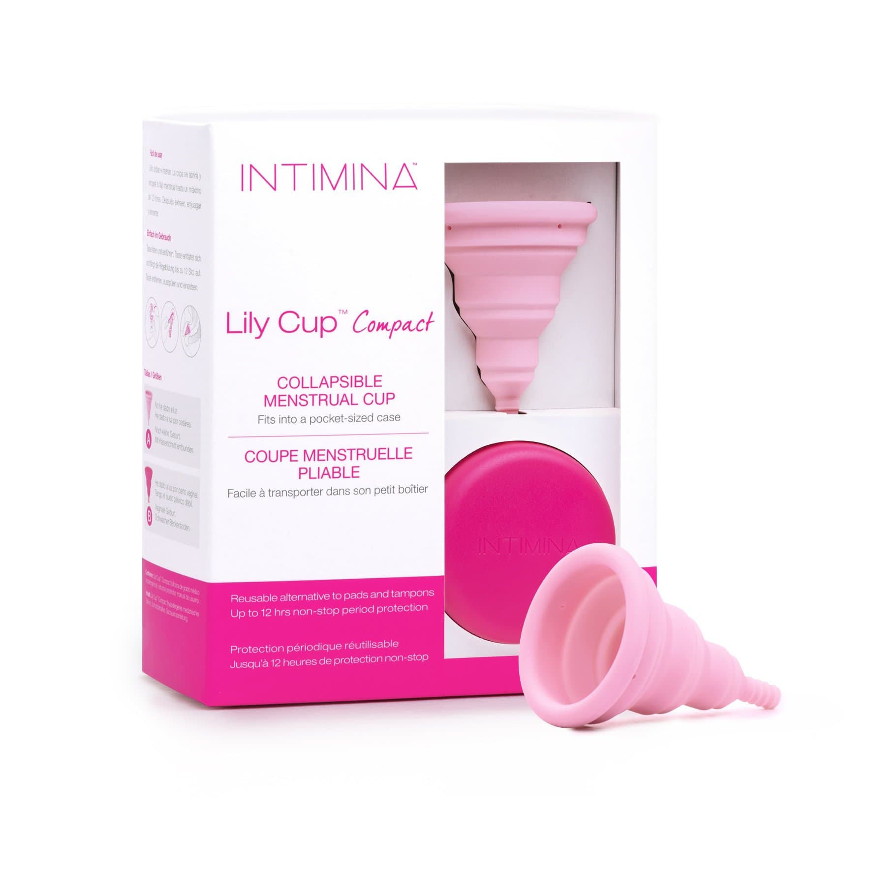 Intimina Lily Cup Compact Size A - Collapsible Period Cup with Flat-fold Compact Design, Reusable for Go-Anywhere Period Protection