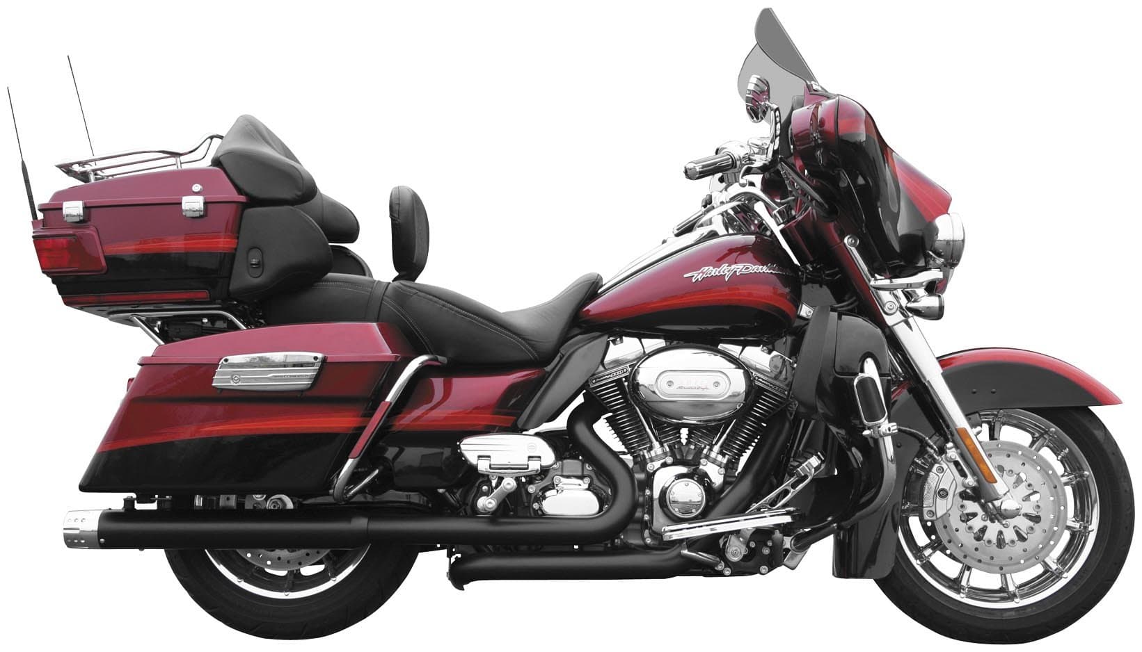 Rush True Dual Head Pipes for 1985-2011 Harley Davidson FLH, FLT, FLHTCUT - Harley Davidson FLH, FLT 2009-2011