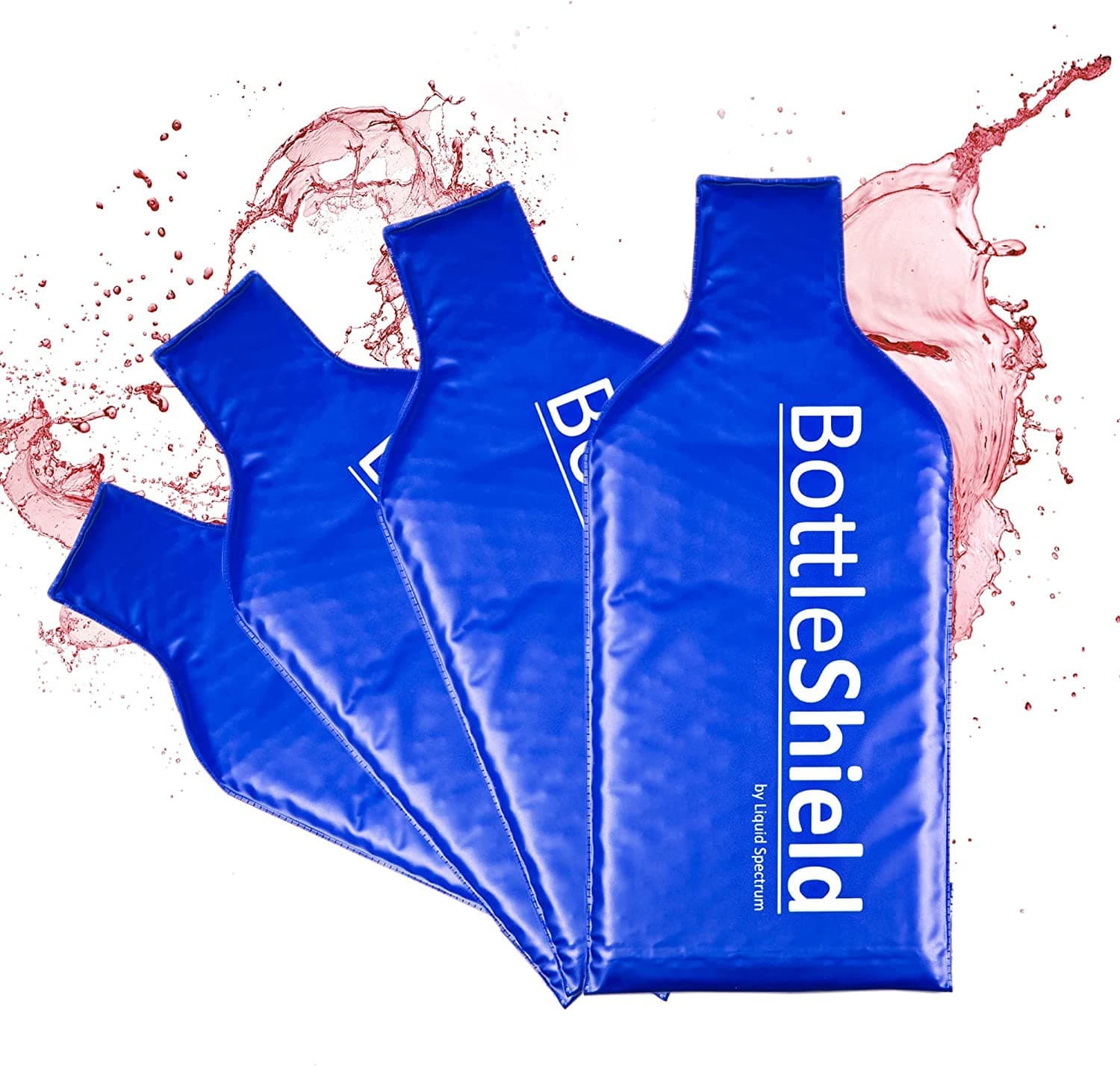 Reusable Wine Protector Travel Bag by Bottle Shield (6-Pack) - Bubble Cushioning Wrap Suit - Unbreakable Bottle Sleeve, Leak Proof - Wine Tote Bags Accessory for Suitcase Luggage, Blue