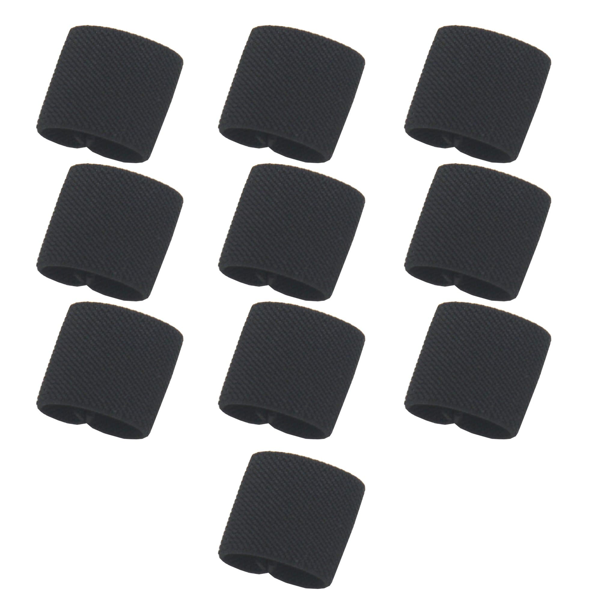 Tactical Elastic Web Belt Loop keeper (Black) 10/PK for 1'' wide Belt, Black, M