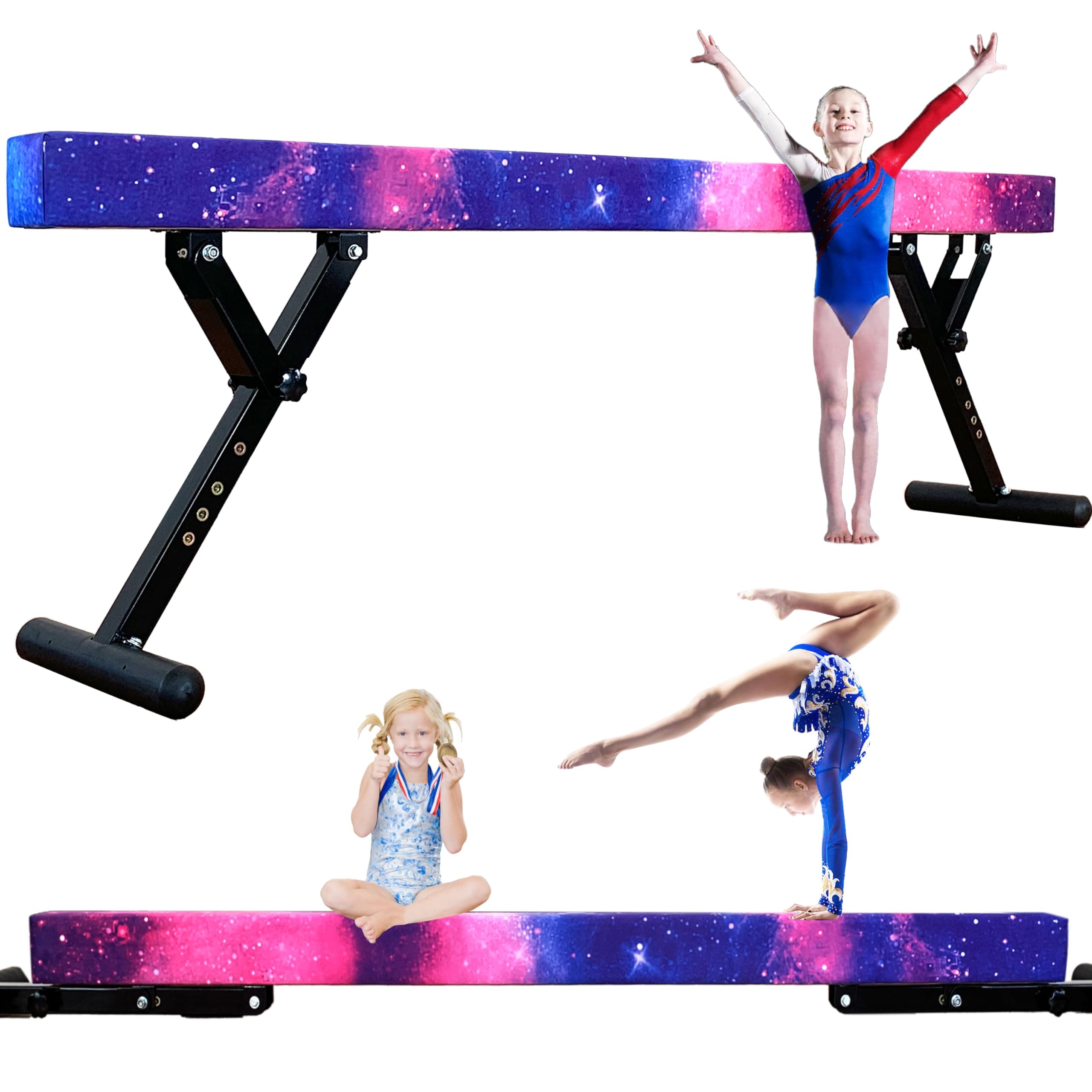 MARFULA Adjustable Balance Beam 8 ft Gymnastic Beam Adjustable Height for Kids and Teenage of All Gymnastic Levels, Gymnastic Training Beam Gymnastic Equipment for Athlete Home and Gym Club Use