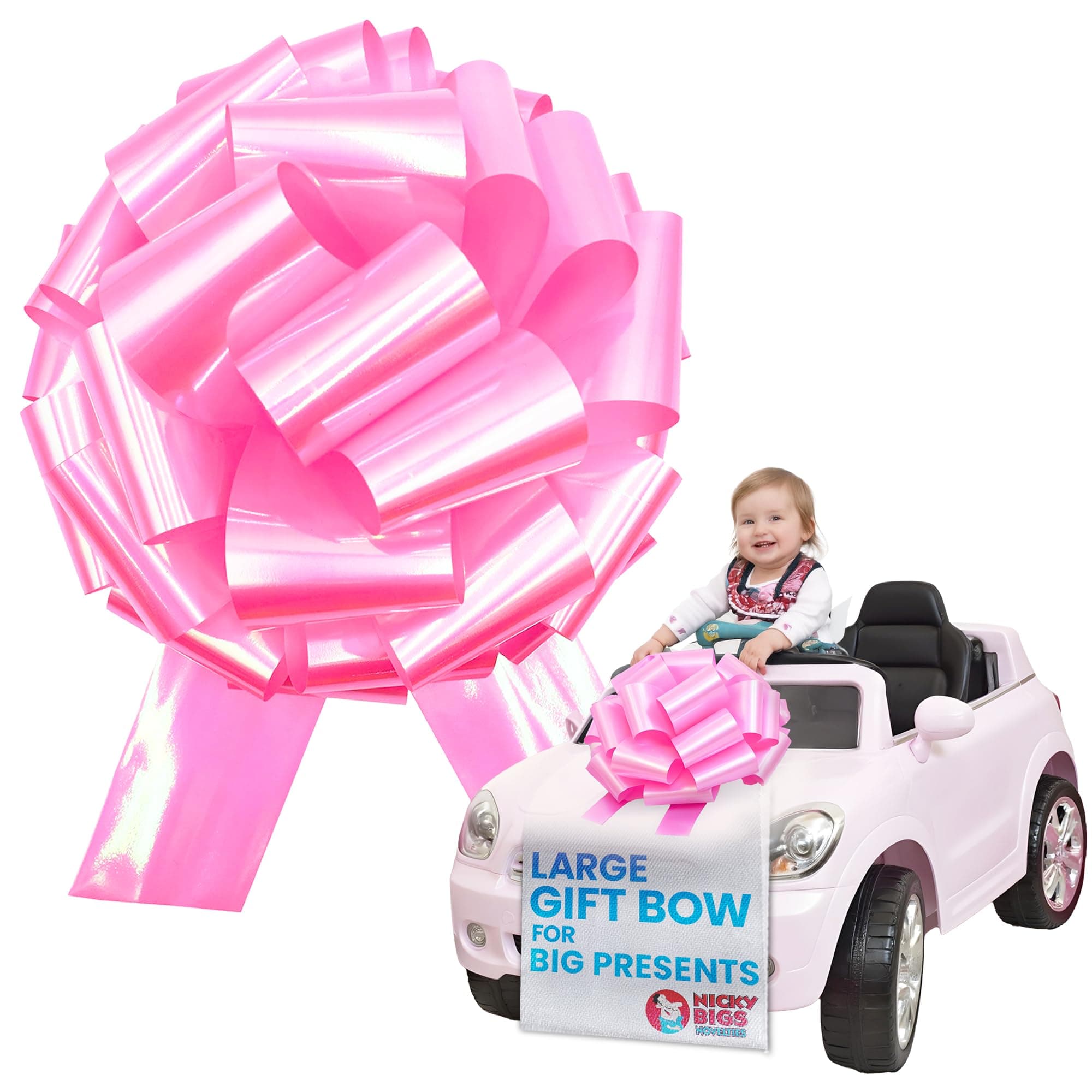 Nicky Bigs Novelties36cm iridescent metallic giant large instant pull bow birthday wedding decoration