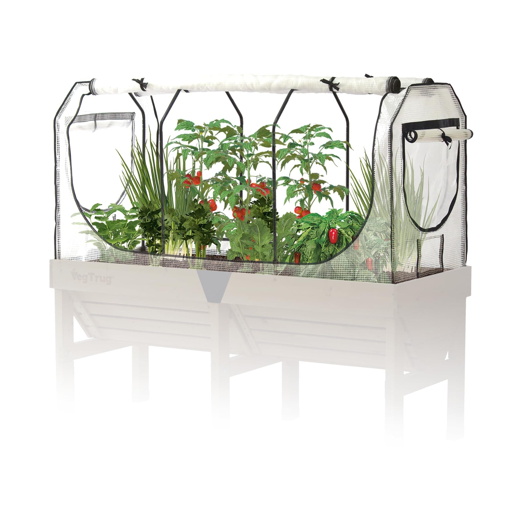 VegTrug Medium Greenhouse Frame & Multi Cover Set, White