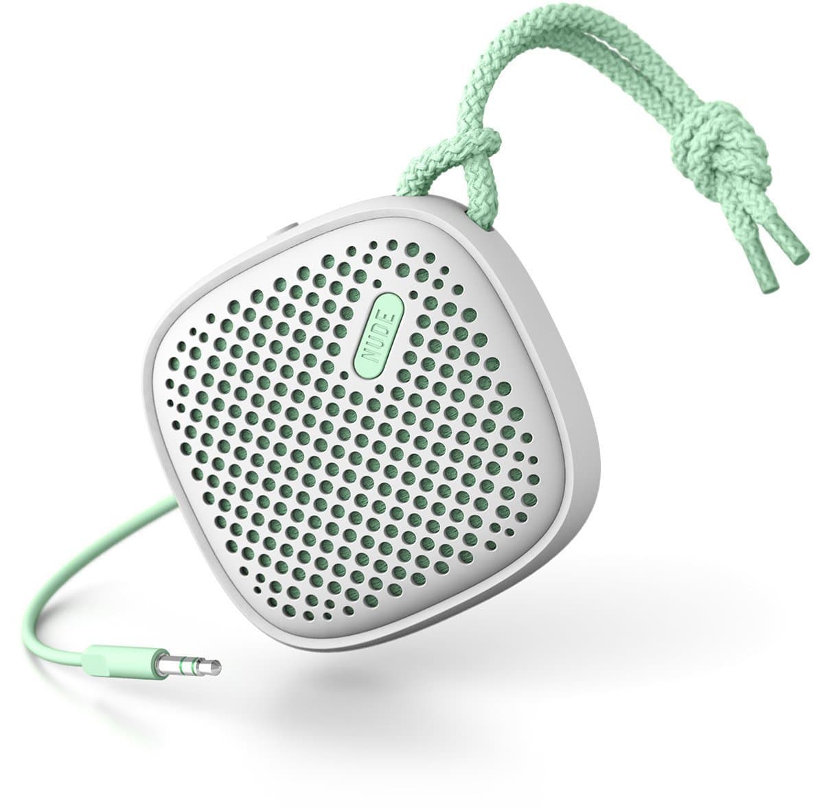 NudeAudio Move S Universal Portable 3.5mm Wired Speaker - Grey/Mint