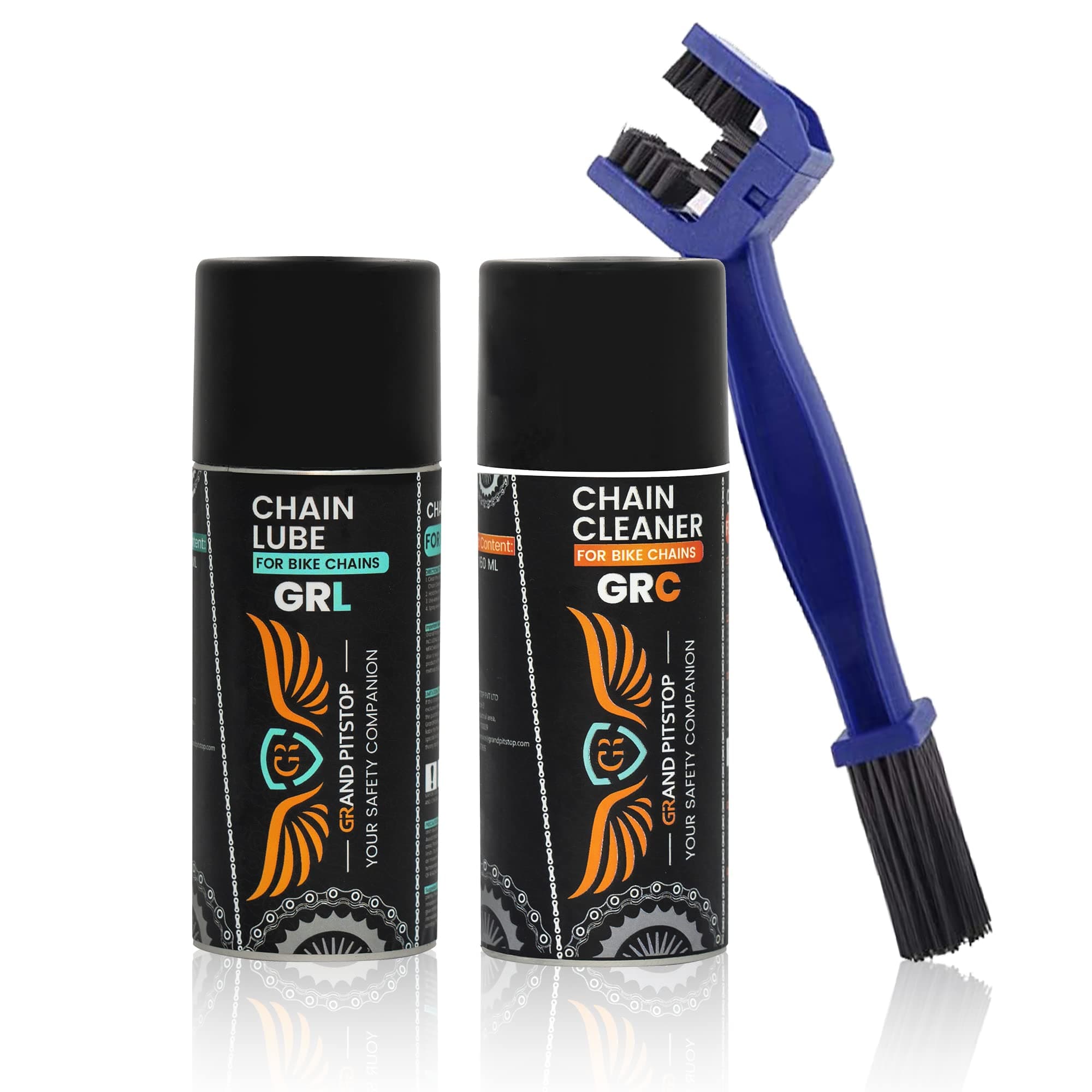 Grand Pitstop Chain Clean and C2 Chain lube (150 ml) with Grand Pitstop Bike Chain Cleaning Brush Blue (BBC1C2)
