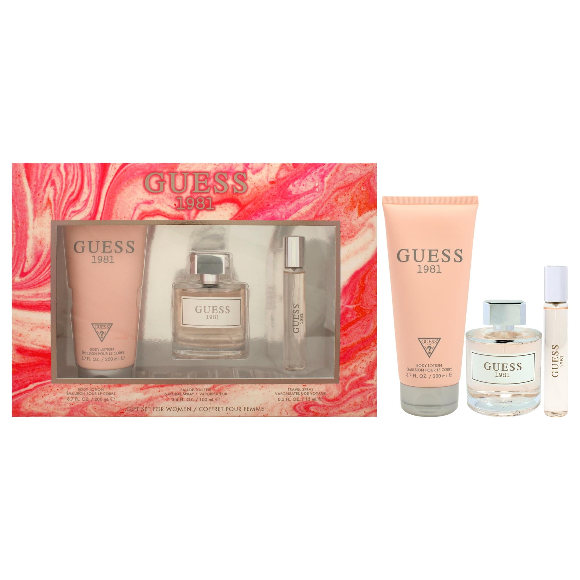 1981 for Women 3 Piece Gift Set, 3.4oz Eau De Toilette Spray + 0.5oz Eau De Toilette Spray + 6.7oz Body Lotion