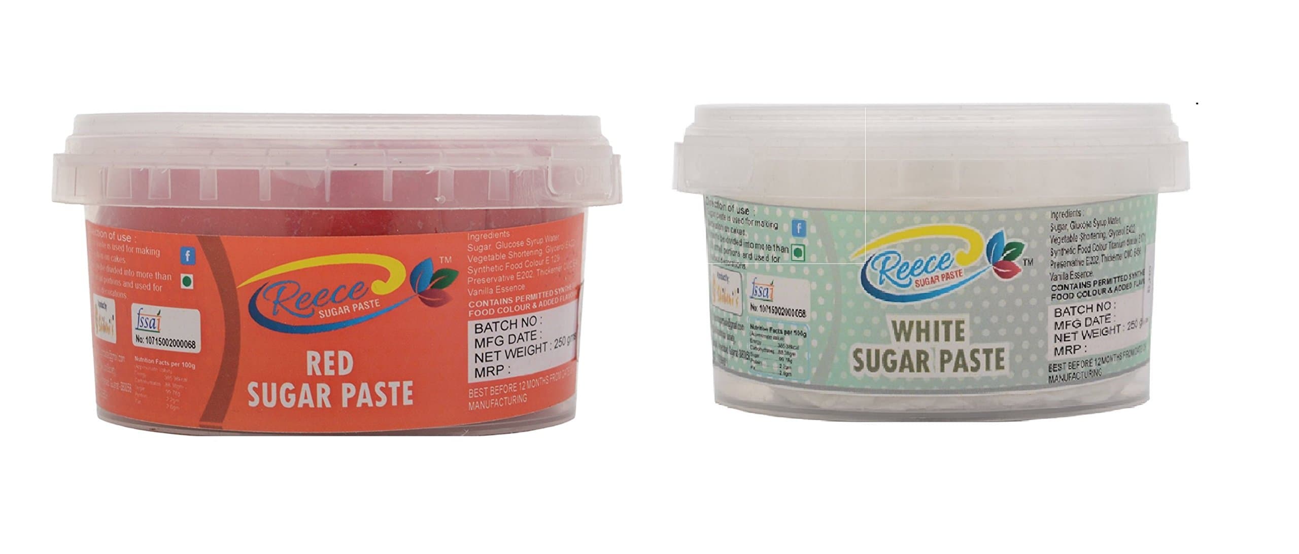 Reece Sugar Paste Fondant (Red and White, 250 g)