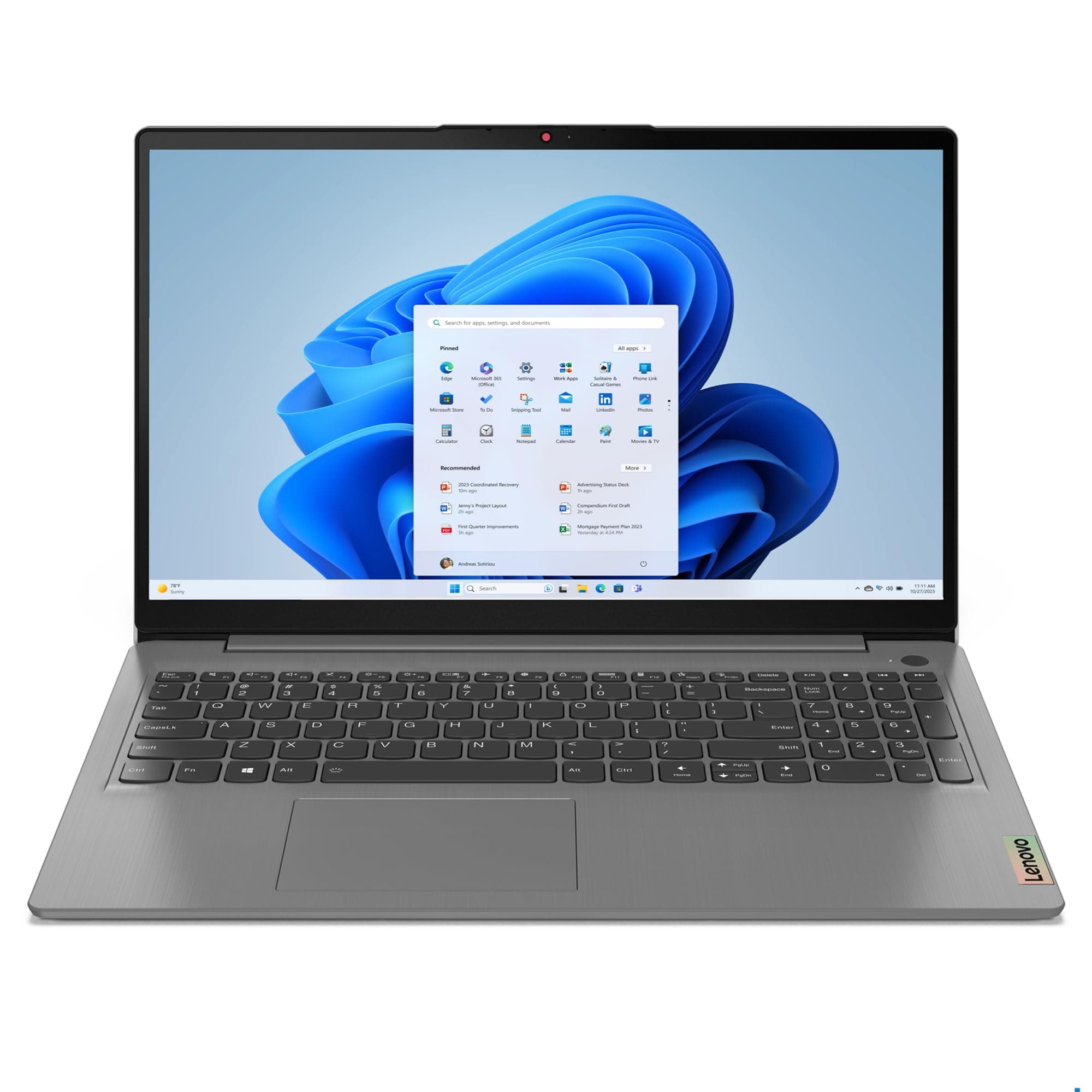 – IdeaPad 3 | 15 inch Full HD Laptop | Intel Core i5-1235U | 8GB RAM | 256GB SSD | Windows 11 Home | Arctic Grey(Upgraded)