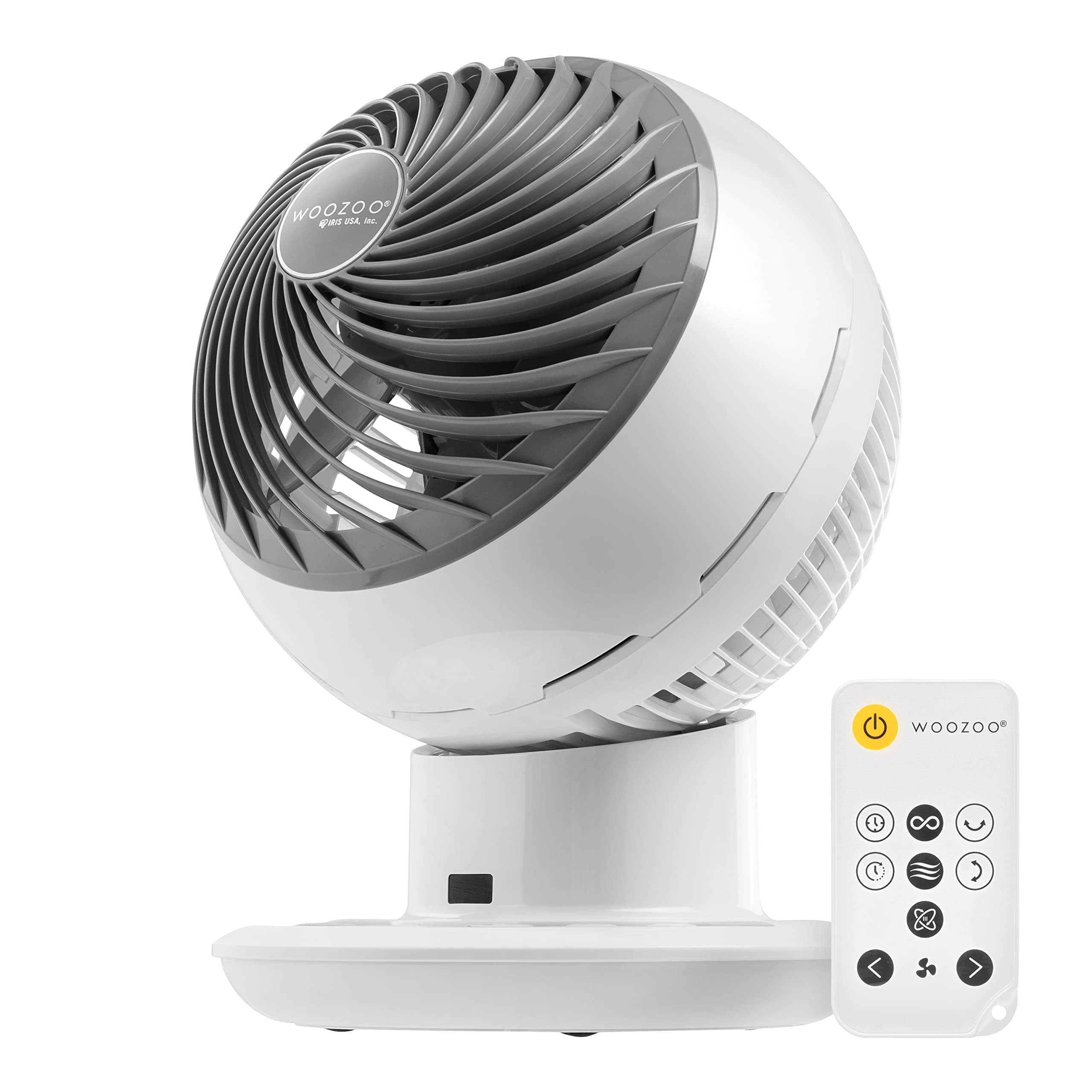 Iris OhyamaWoozoo Compact Personal Oscillating Circulator Fan with Remote, White PCF-SDC15T