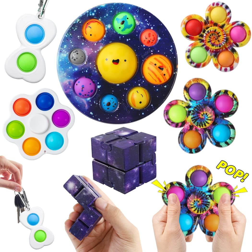 Solar System Planets Pop Fidget It Toy Pack,Planets for Kids Solar System Toys, A Planets Fidget Toy Pack for Kids Stress Relief Anti-Anxiety ADHD