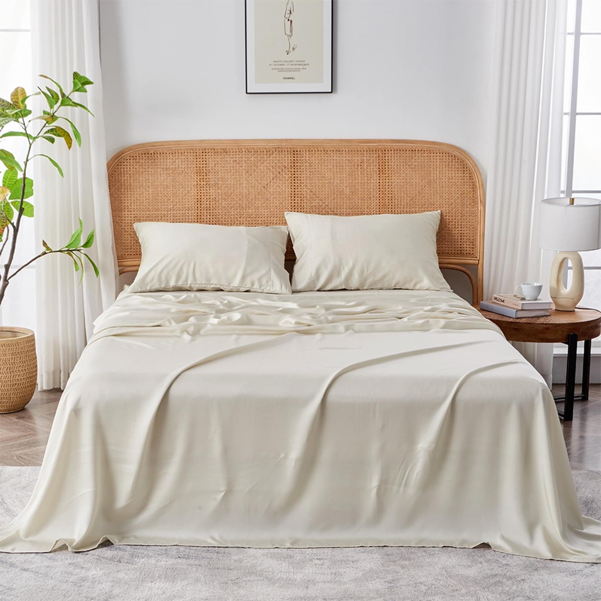 Sijo Premium 100% Austrian Eucalyptus Lyocell Tencel Sheet, 1 Flat Sheet Only, Arch Digest 2022 Best Cooling Sheets Award Winner (Fog, 1 Flat Sheet Only King/Cal King)