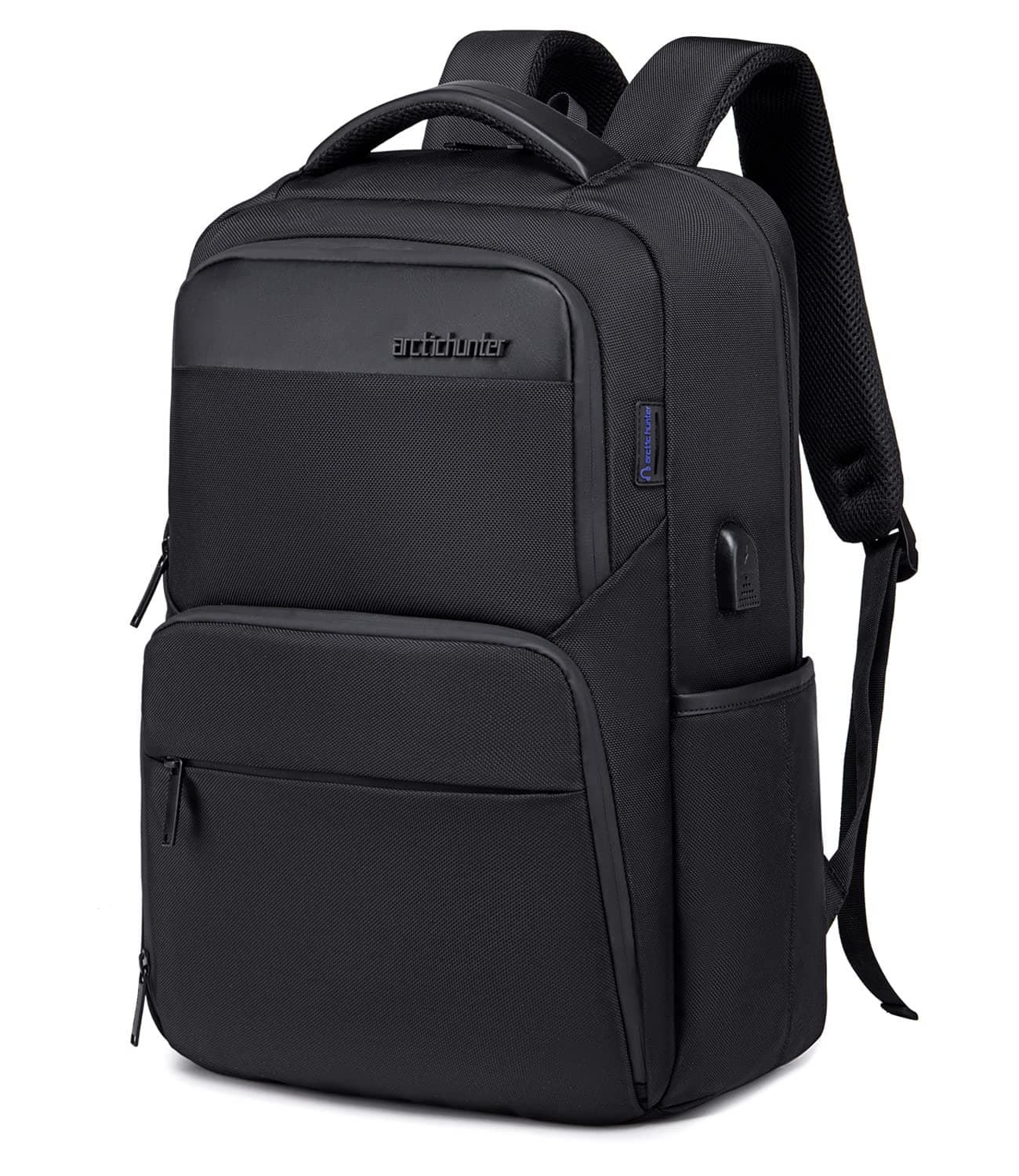 Arctic Hunter Backpack for Men Women 28L Medium Formal Business 15.6" Laptop Bag with Shockproof Pocket USB Port for Office Weekend Travel College Water Resistant,Black