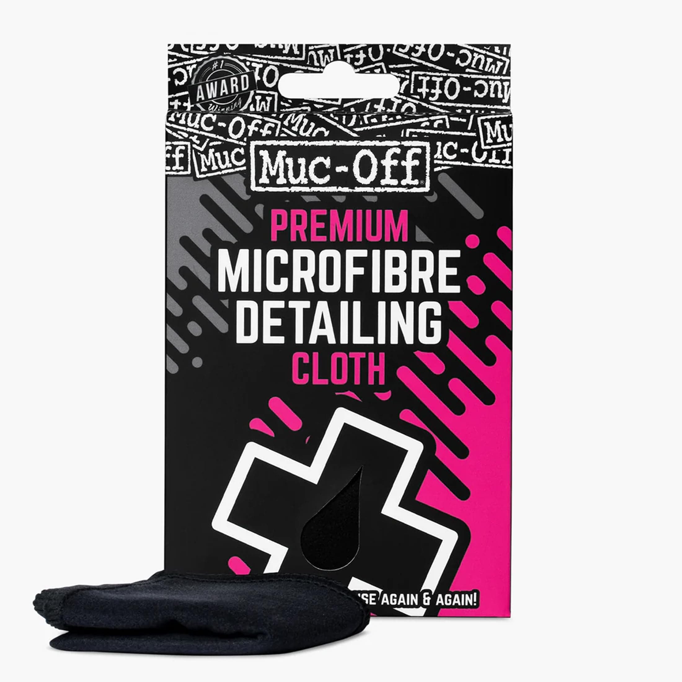 Microfiber Detailing Cloth - Compact Cleaning Cloth for Bicycle and Motorcycle Care - Polishing Cloth for Helmets, Visors and Goggles, Black