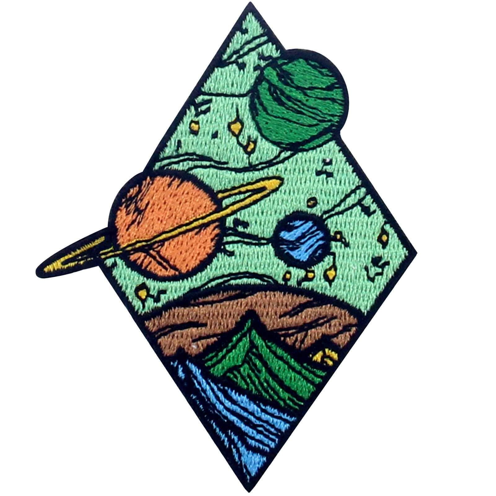 Universe Diamond Space Planets Patch Embroidered Applique Badge Iron On Sew On Emblem