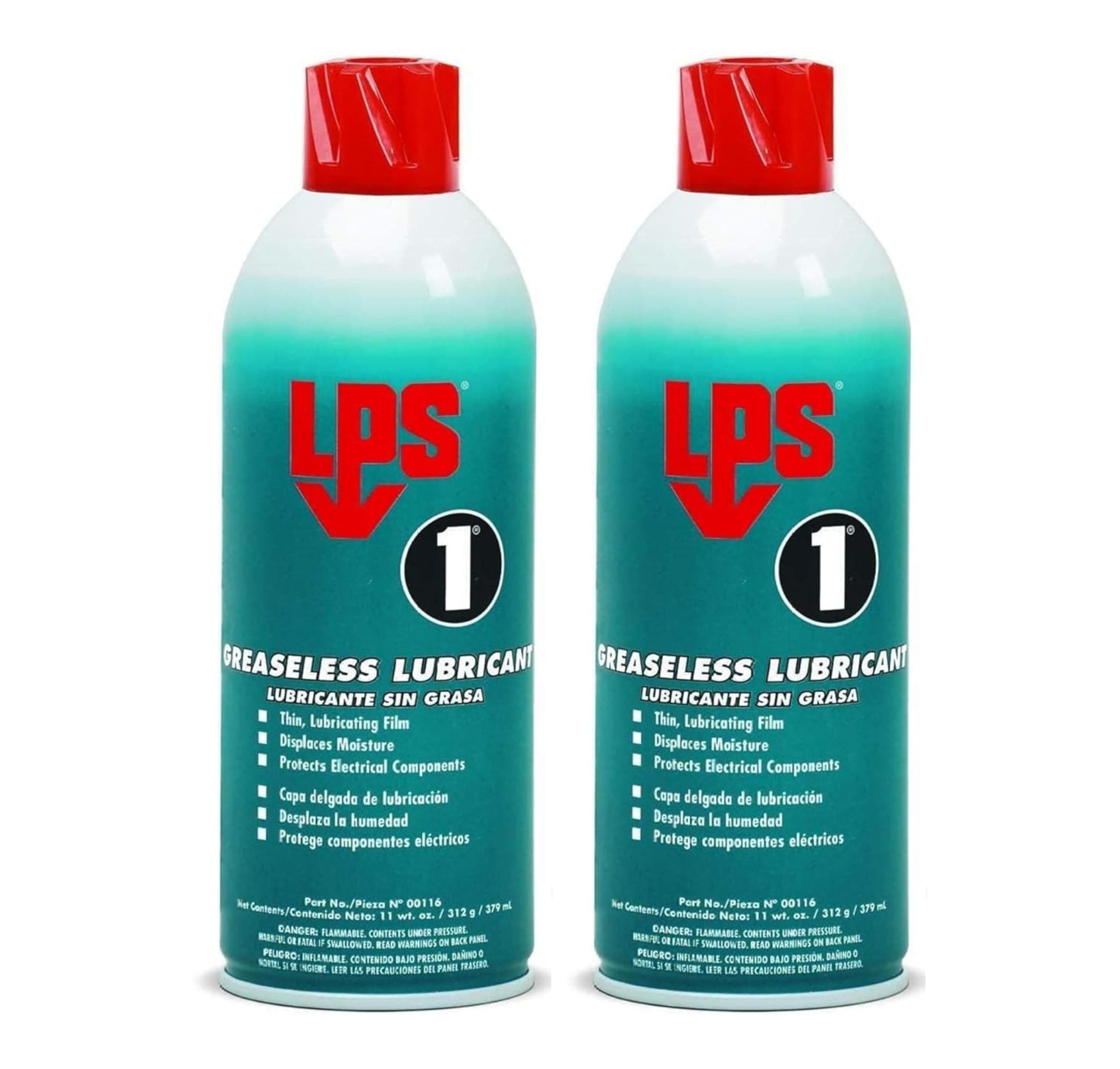 (2 Pack) - LPS No.1 Greaseless Lubricant and Moisture Displacing Spray - 00116 - 11Oz Cans