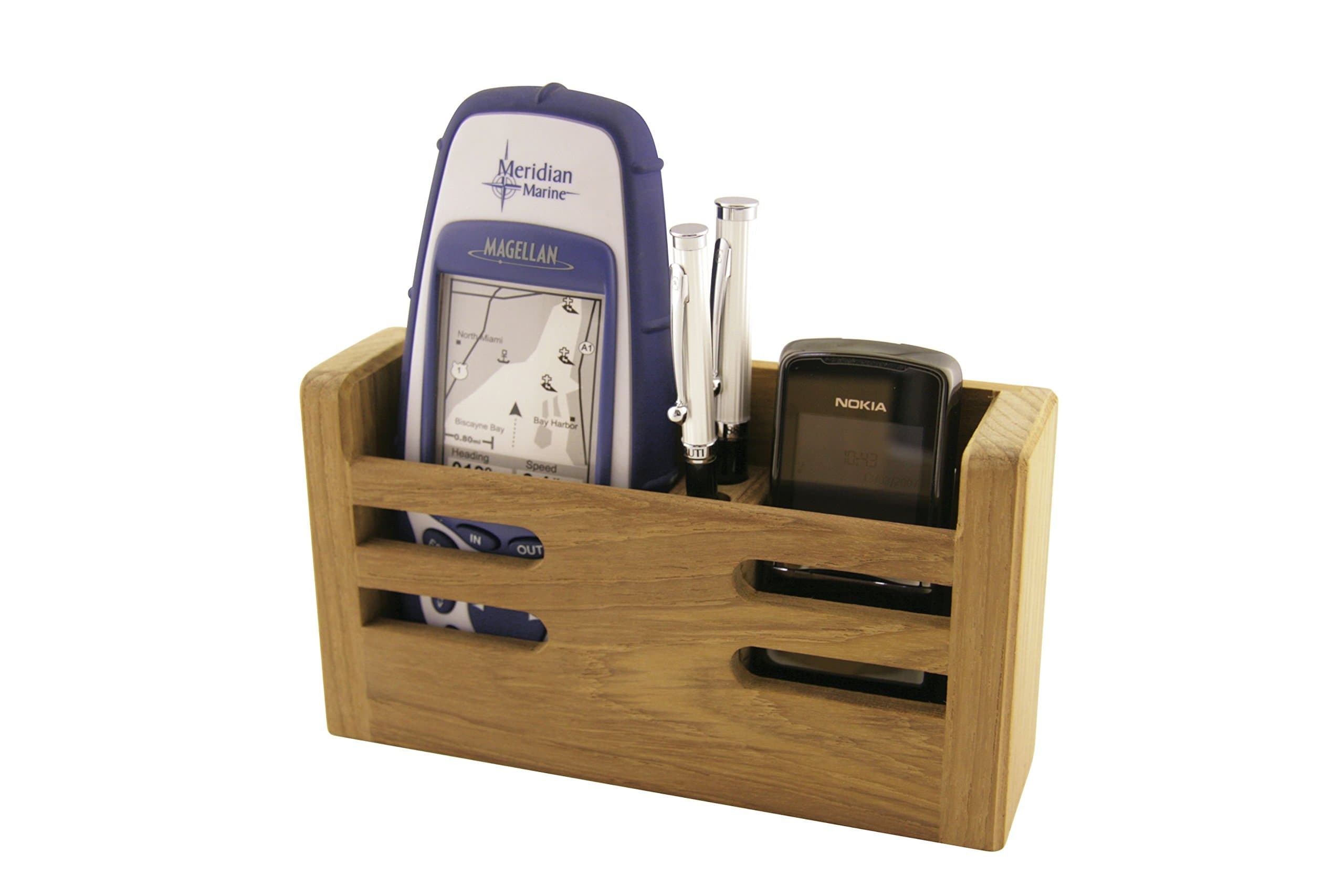 ARC Marine Teak Mobile/Cellphone Holder For Wall Mounting - Brown, Small