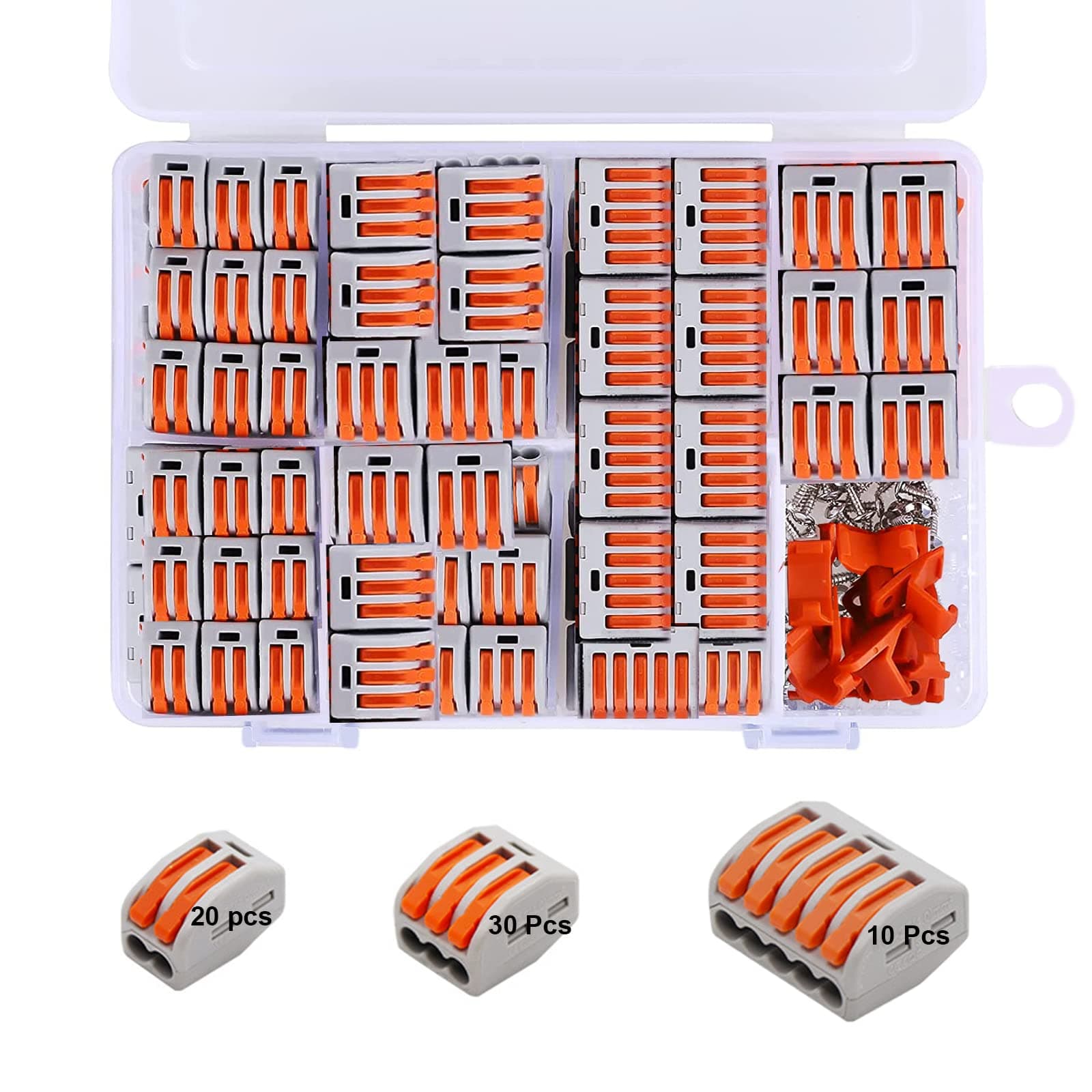 50 Pcs Nuts Wire Connectors kit - 2 3 5 Port Electric Wire Connectors Assortment Pack kit for Quick Connect - Electric Wire Crimp Connector JM-21 Wire Connector Suitable for 28-12AWG (50PCS)