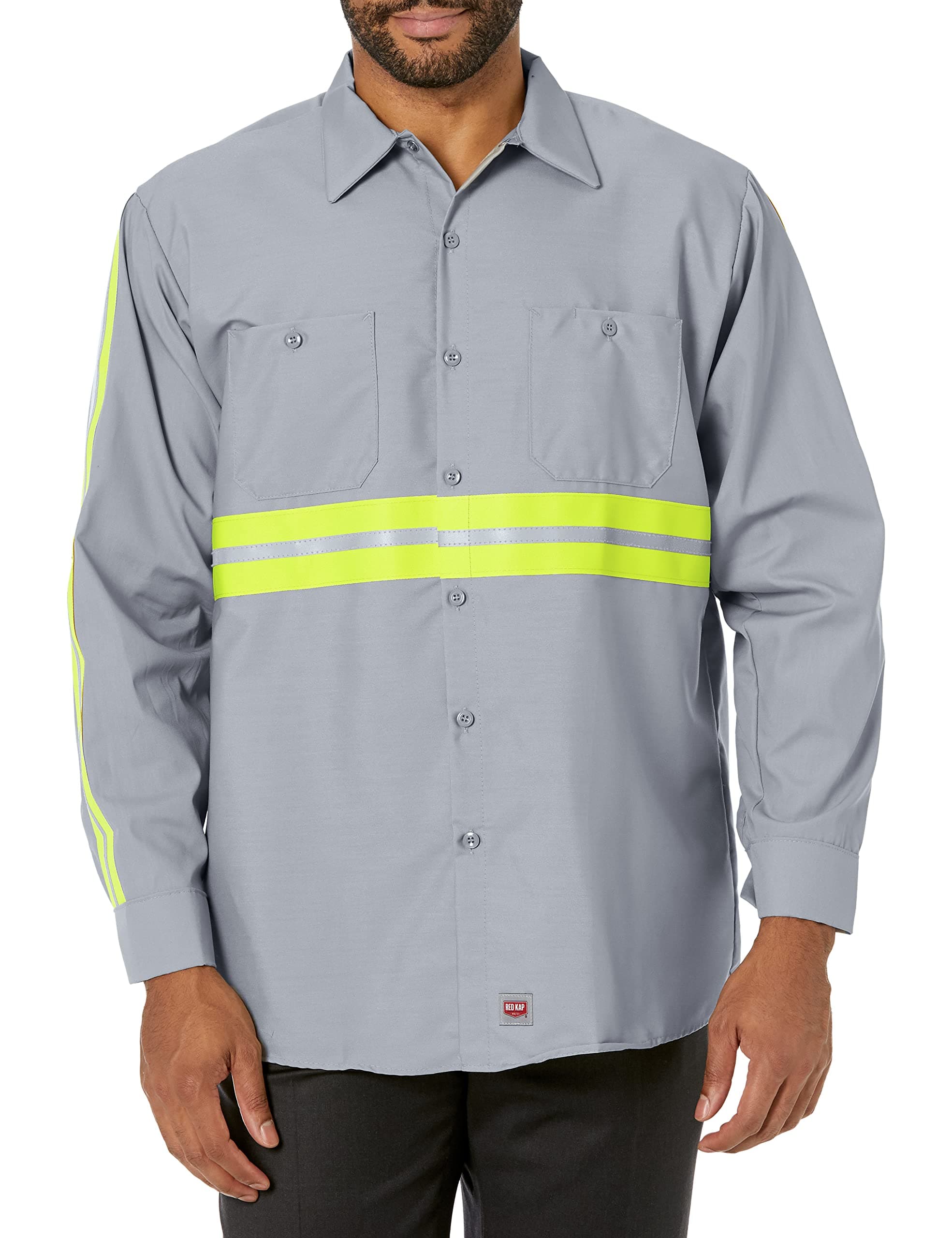 mens Long Sleeve Enhanced Visibility Industrial Work Shirt