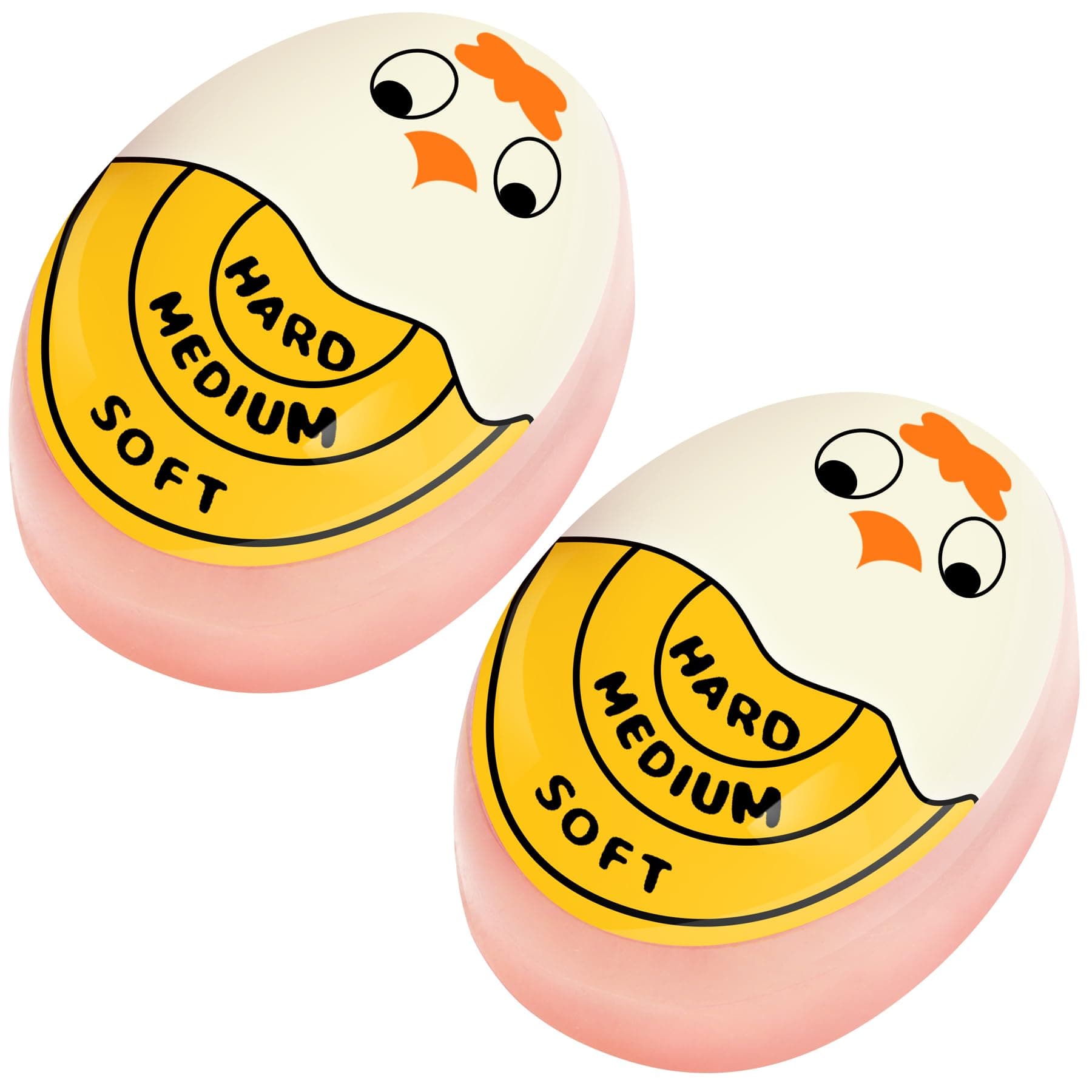FOREV Egg Timer for Hard Boiled Eggs Soft Boiled Color Change Indicator Alert Egg Ready Yellow 2 Pcs