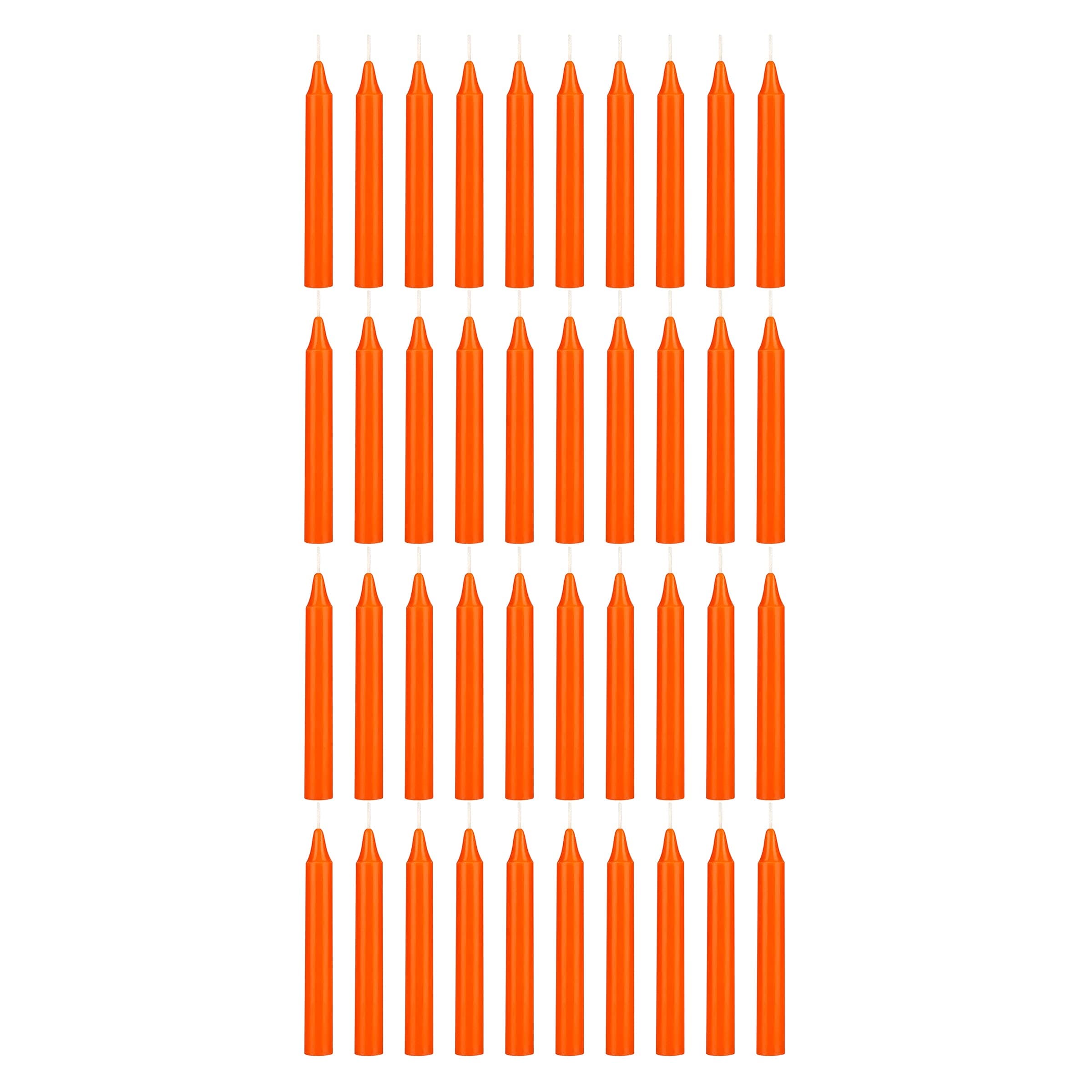 Mega Candles 40 pcs Unscented Orange Exquisite Mini Taper Spell Candles, 4 Inch Tall x 1/2 Inch Diameter, Magic Chimes, Enchantment, Casting Rituals, Witchcraft, Wiccan, Altar, Metaphysical