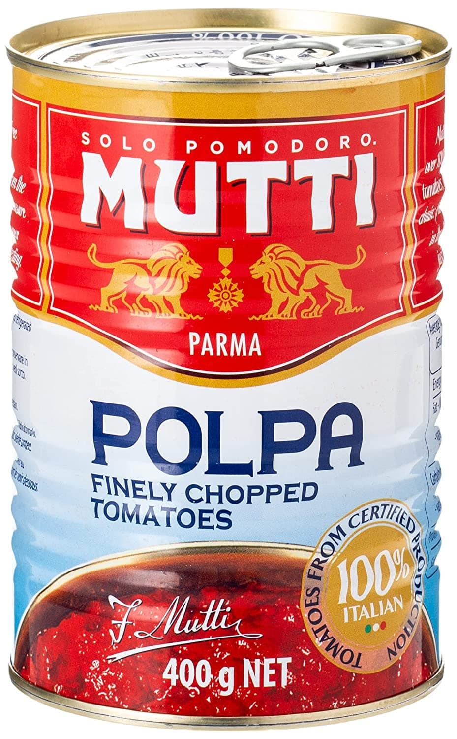 Mutti Polpa Finely Chopped Tomatoes, 400G, Red, medium