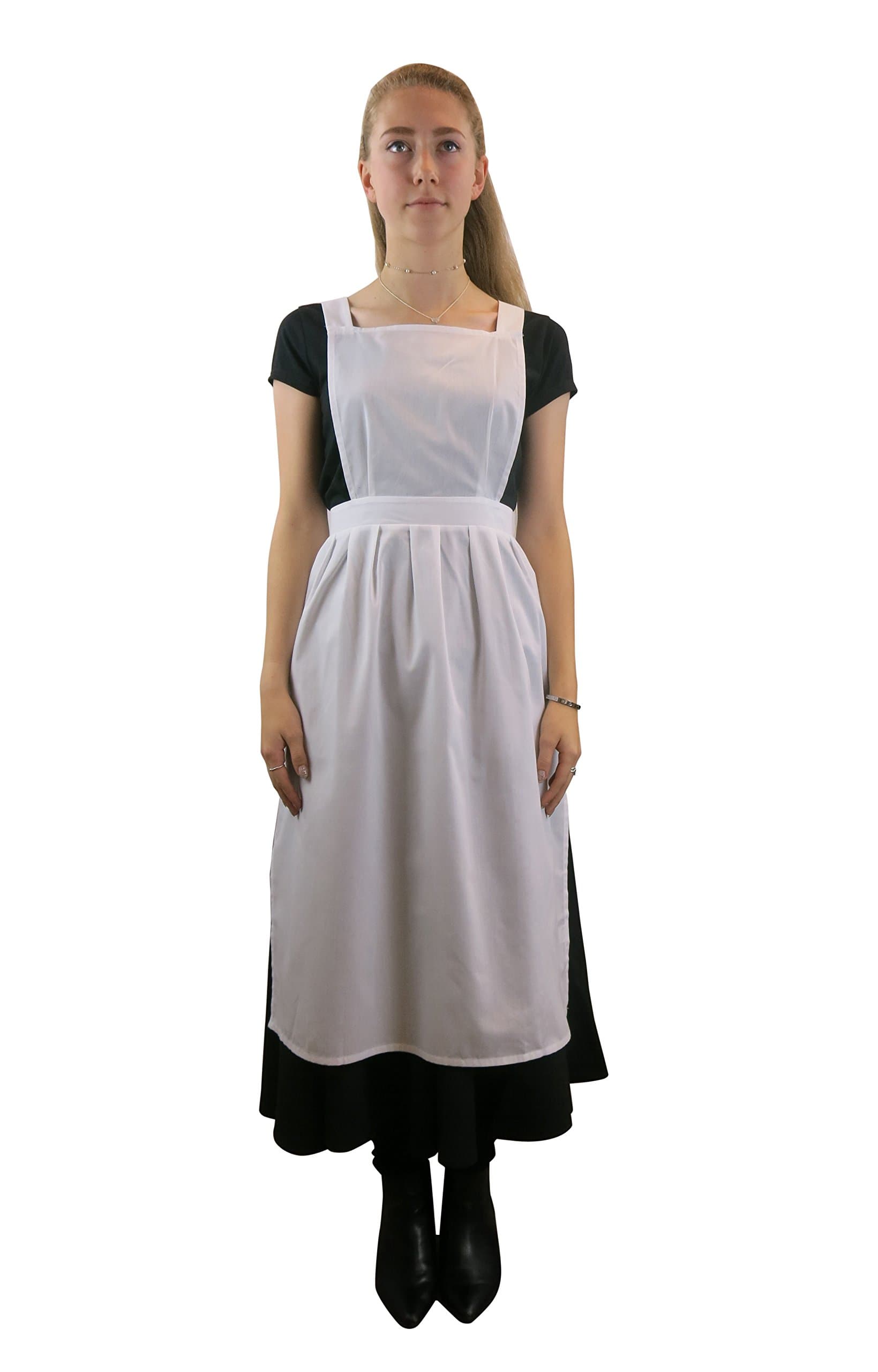 Brigitta Ladies Pinafore Apron white
