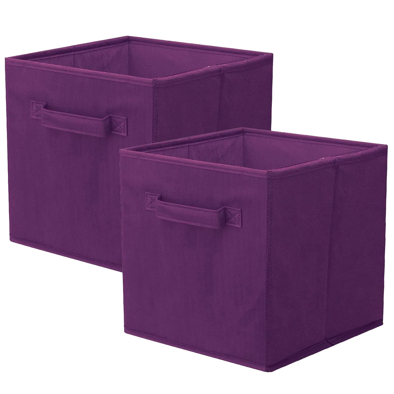 Storage Bins, Foldable Fabric Storage Cubes And Cloth Storage Organizer Drawer For Closet And Toys Storage, 2 Pack (Purple)